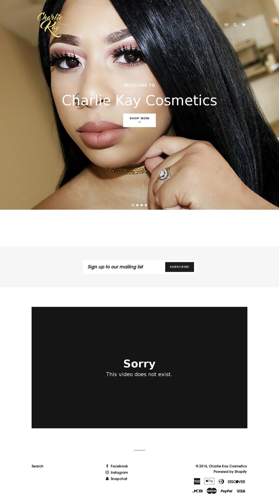 charliekaycosmetics.com — Shopify storefront screenshot