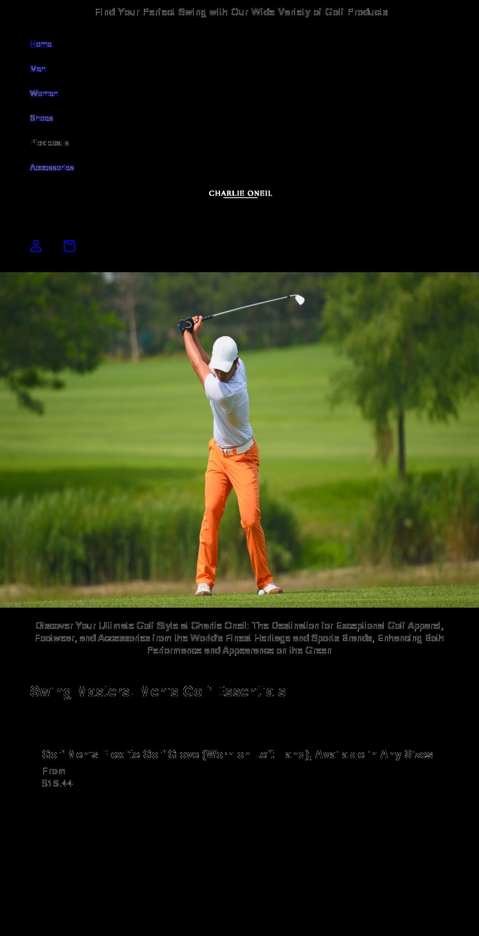 charlieoneil.com shopify website screenshot