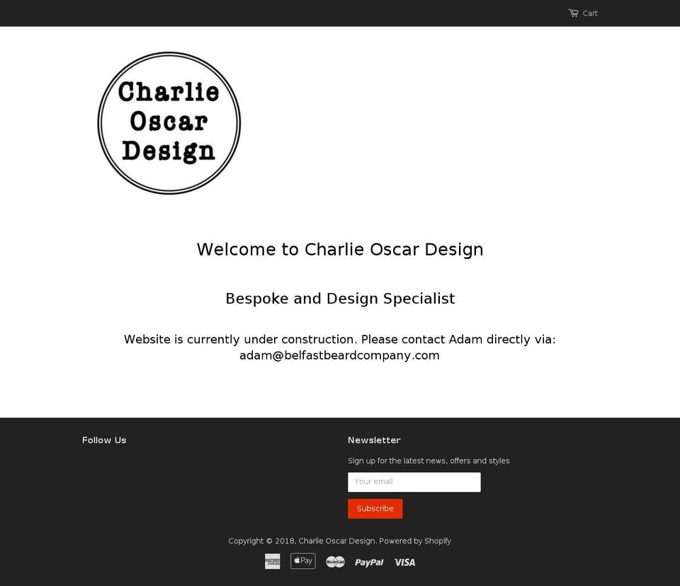 charlieoscardesign.com — Shopify storefront screenshot