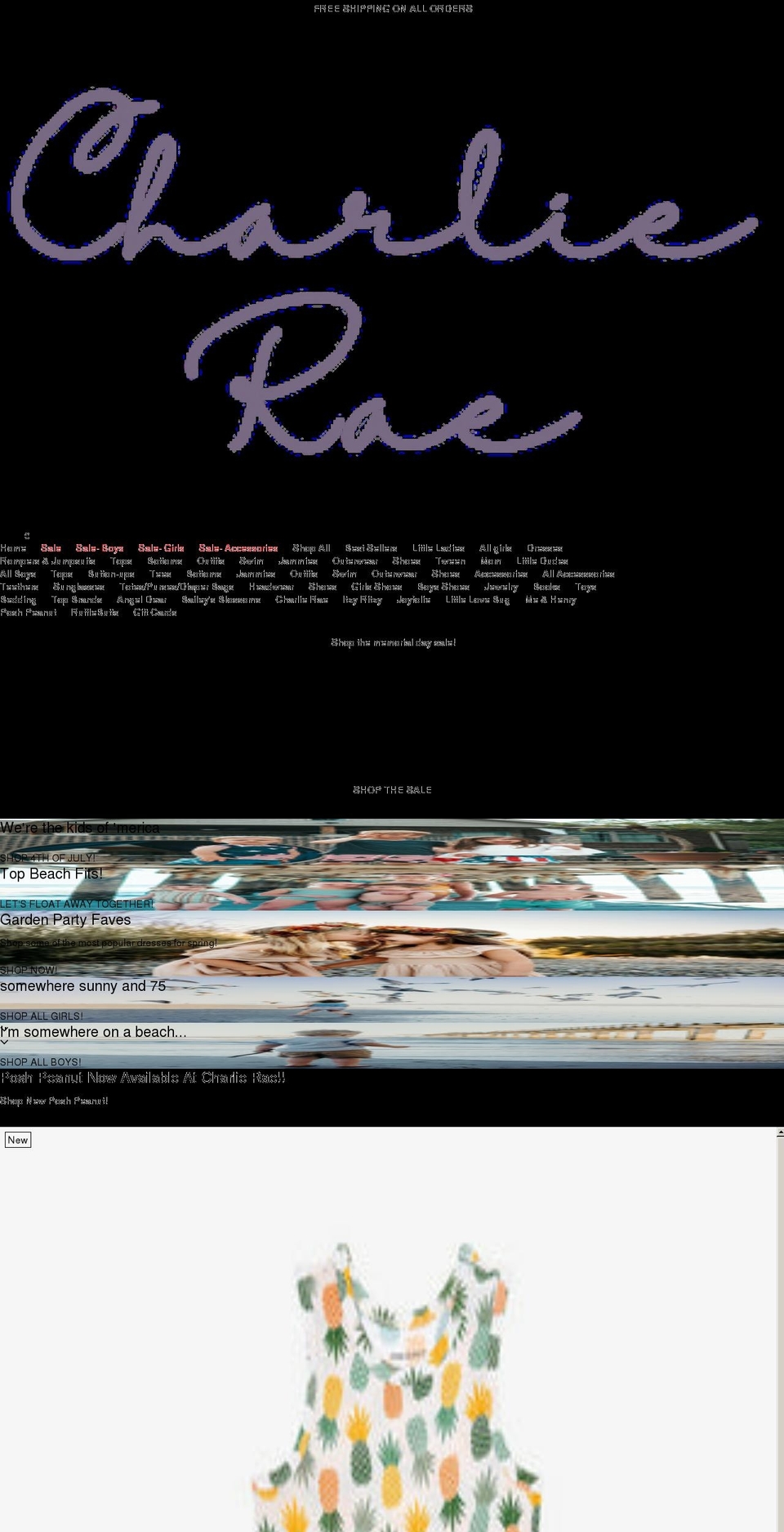 charlierae.com shopify website screenshot