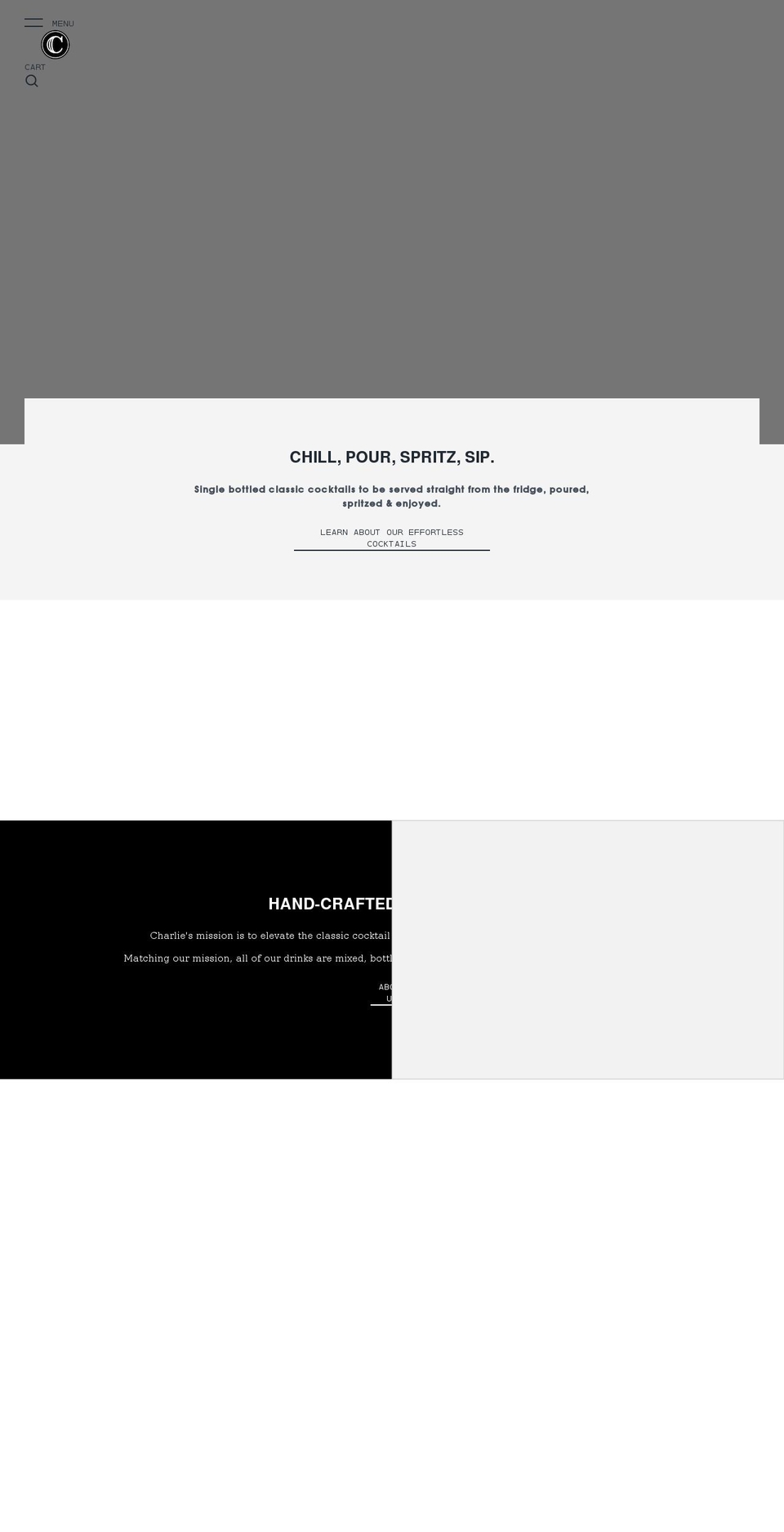 charliesclassiccocktails.com shopify website screenshot