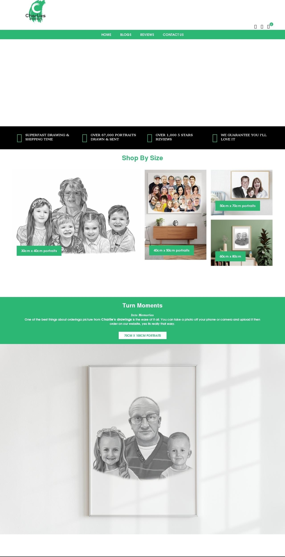 charliesdrawings.com shopify website screenshot