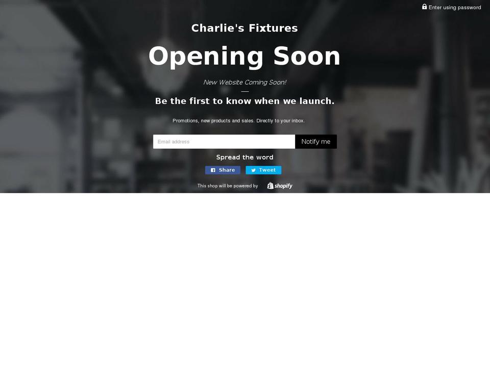 charliesfixtures.com shopify website screenshot
