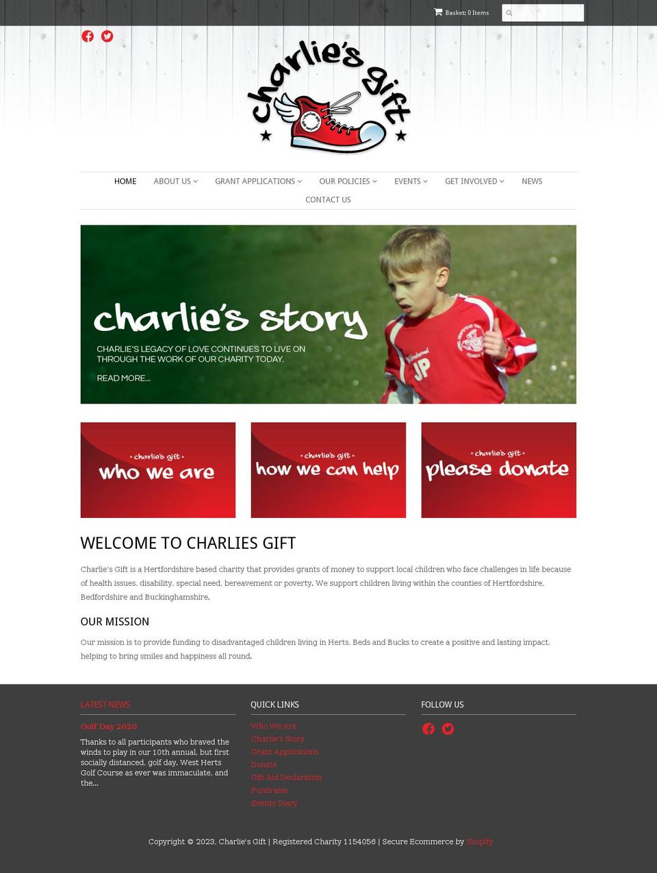 charliesgift.co.uk shopify website screenshot