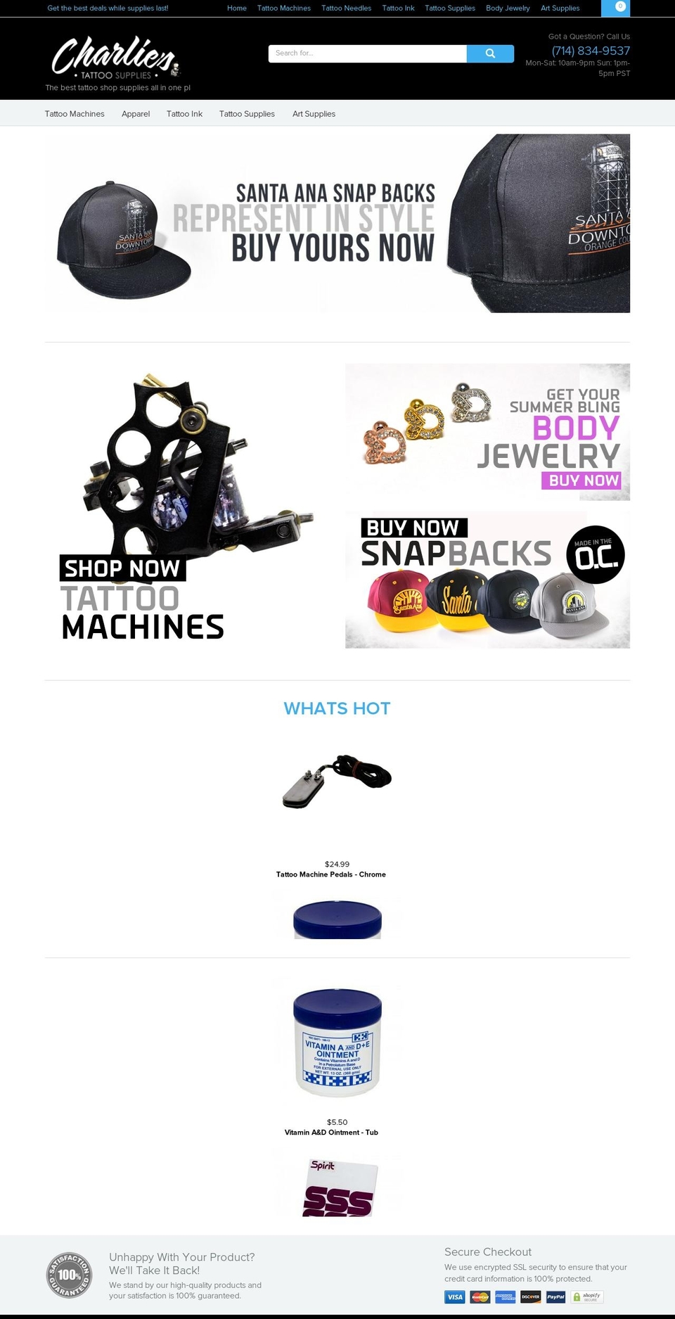 charliestattoosupply.com — Shopify storefront screenshot