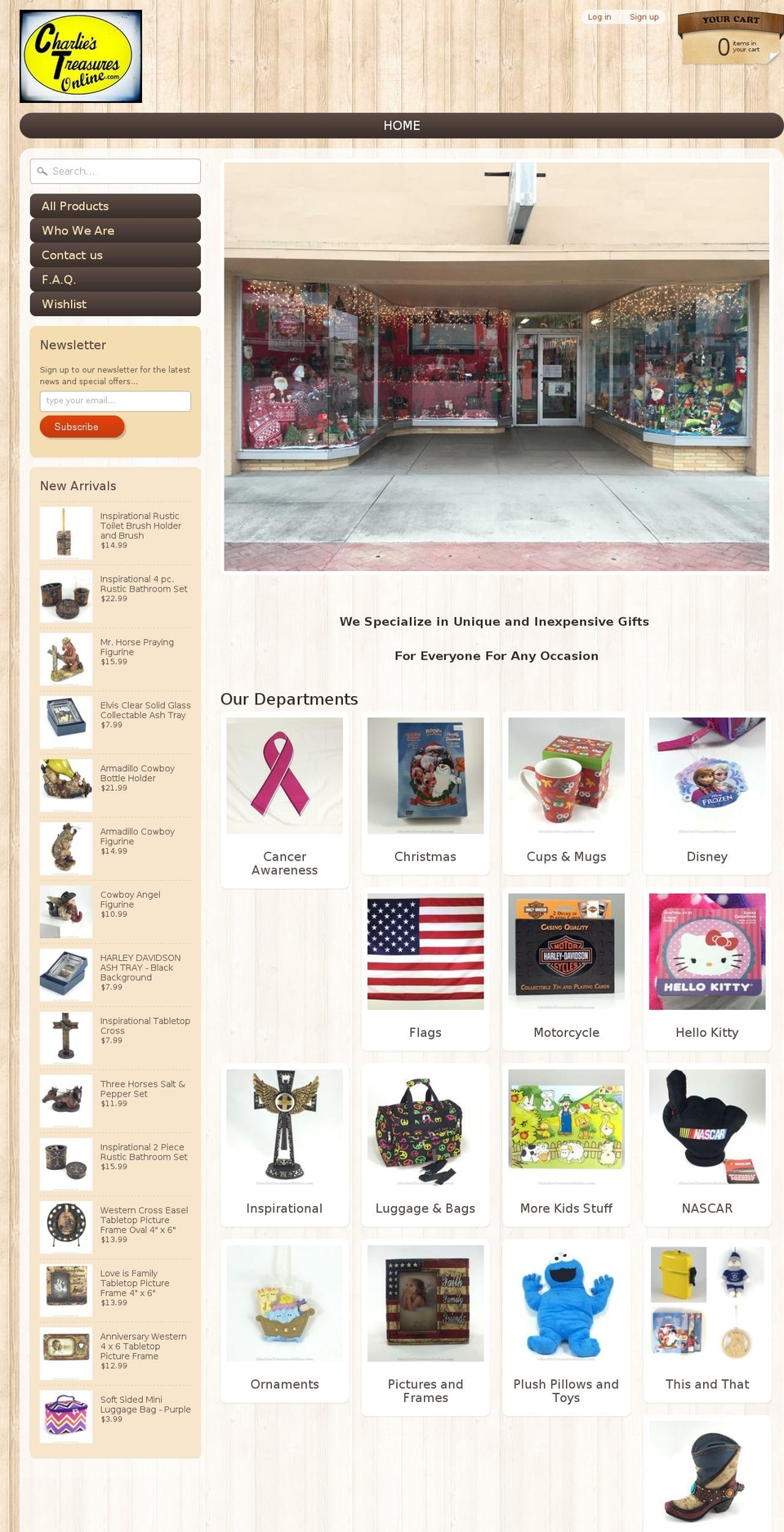 charliestreasuresandgifts.com — Shopify storefront screenshot
