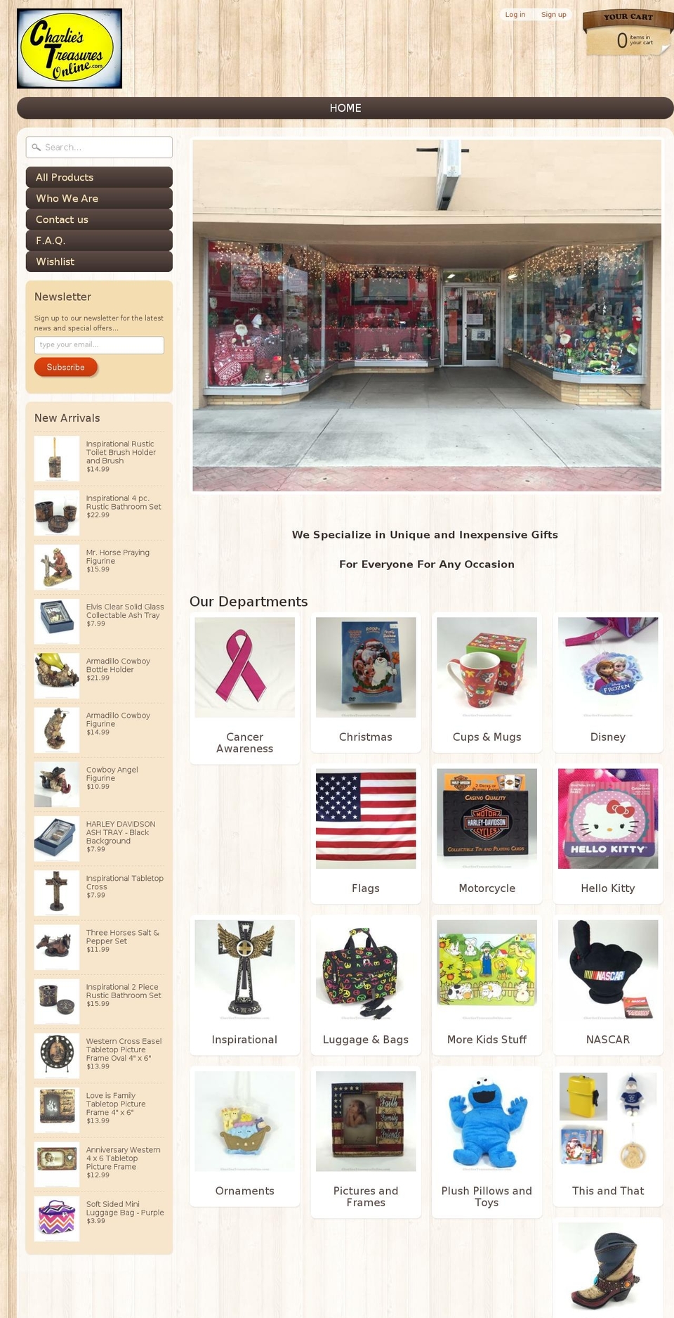 charliestreasuresonline.com — Shopify storefront screenshot