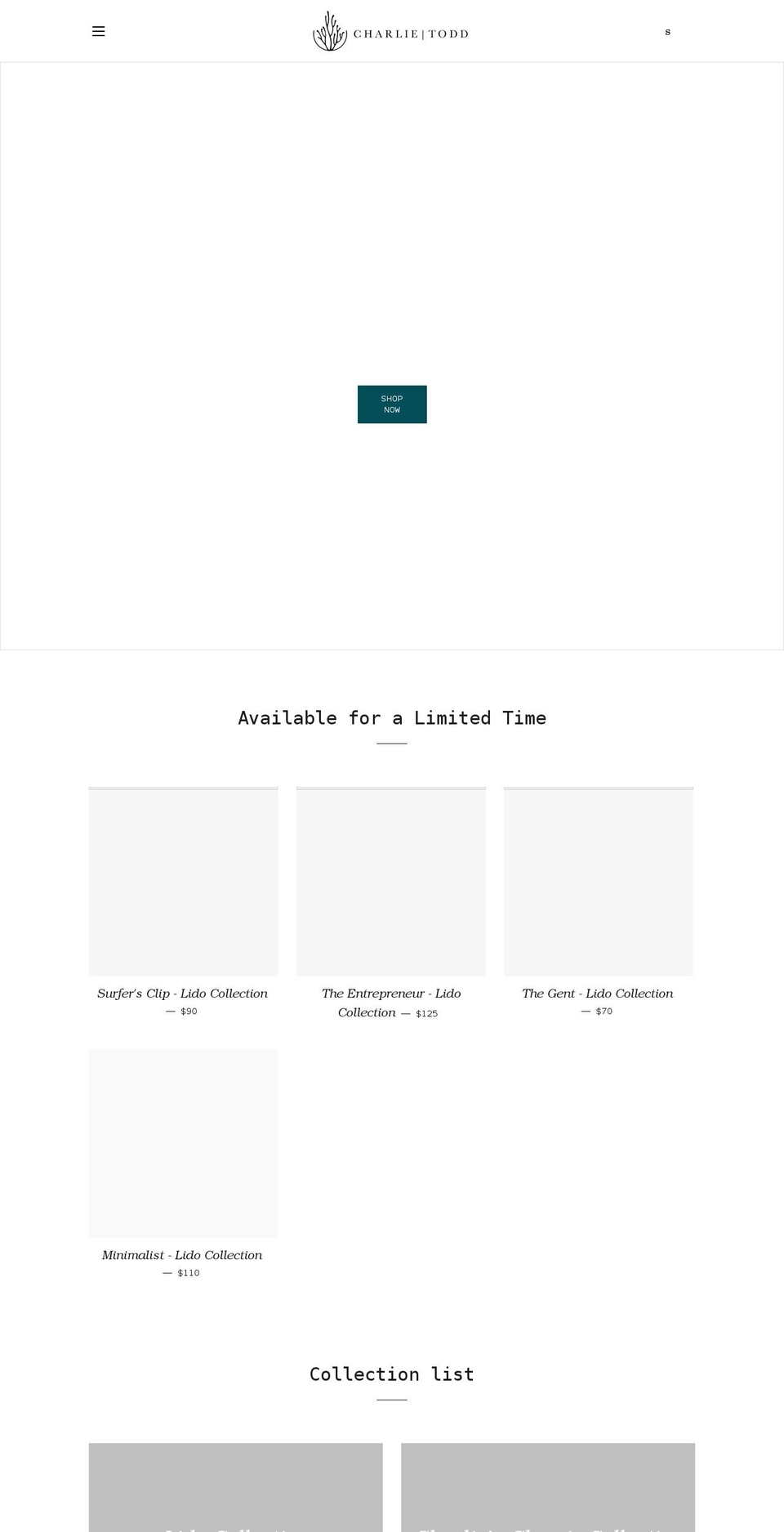 charlietoddgoods.com shopify website screenshot