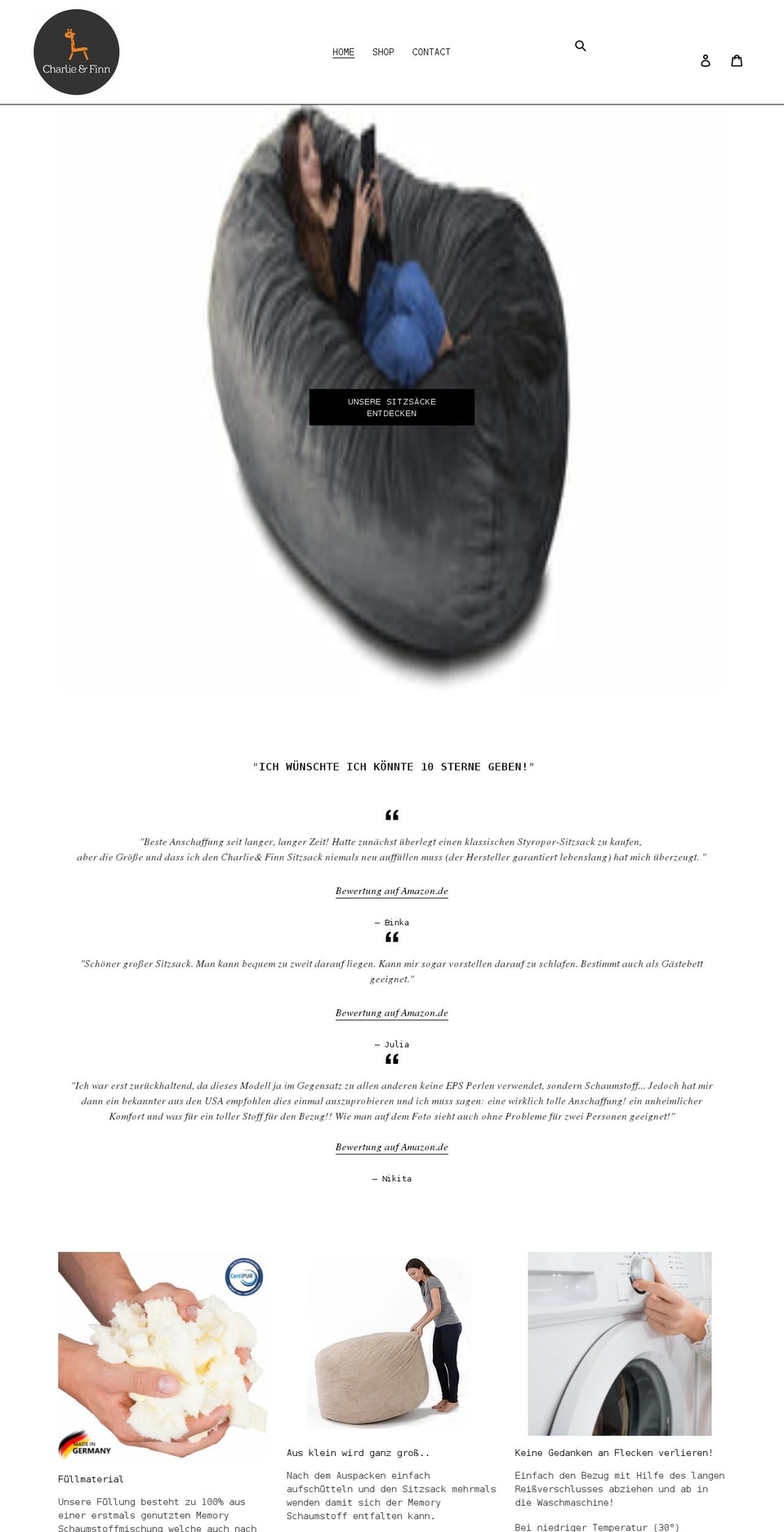 charlieundfinn.com shopify website screenshot