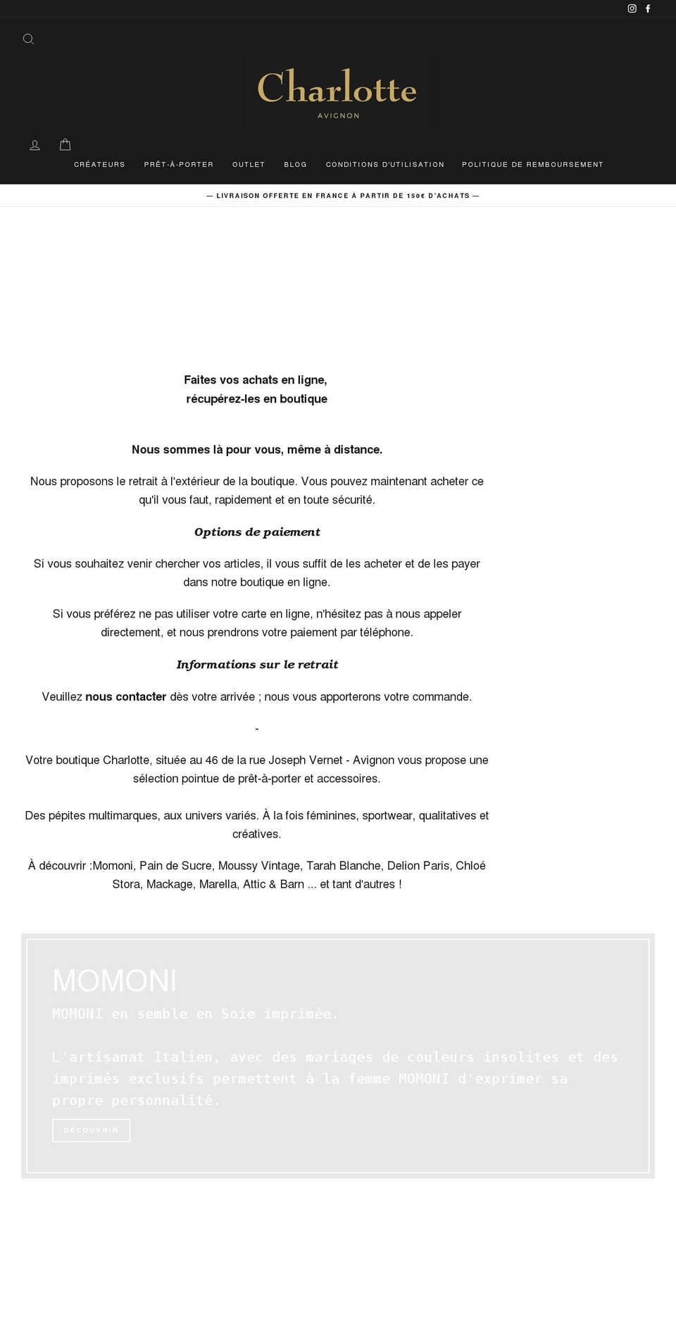 charlotte-avignon.com shopify website screenshot