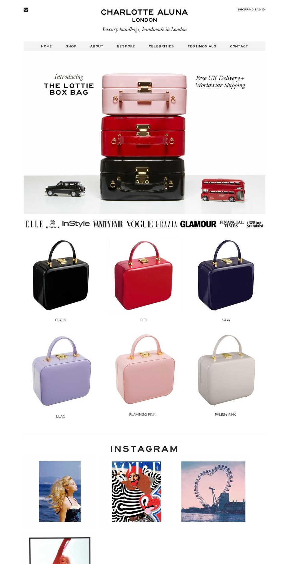 charlottealuna.com shopify website screenshot