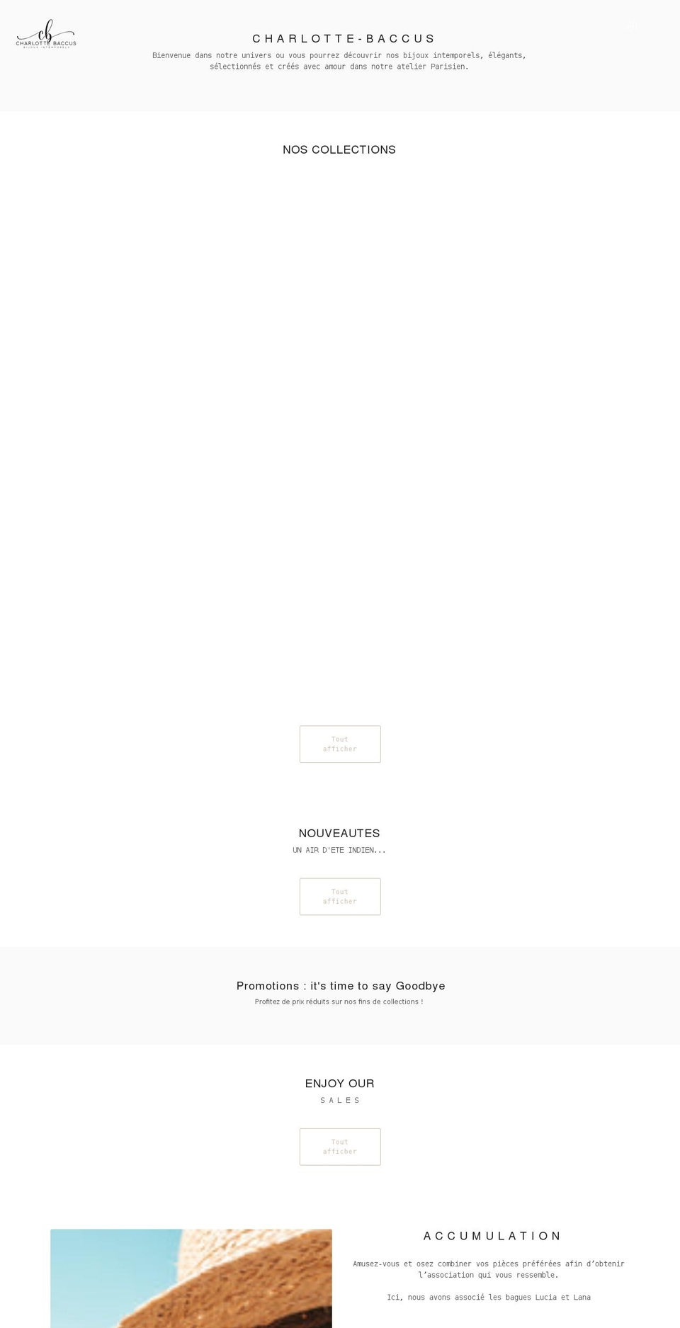 charlottebaccus.com shopify website screenshot
