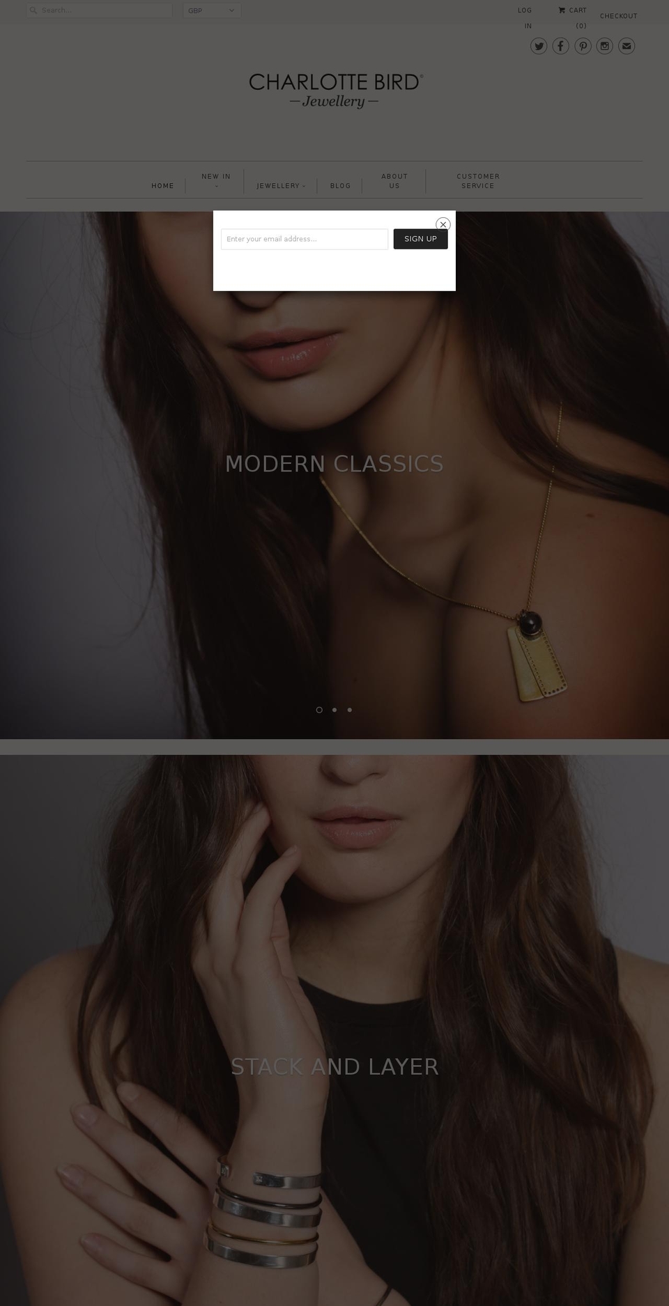 charlottebirdjewellery.com shopify website screenshot