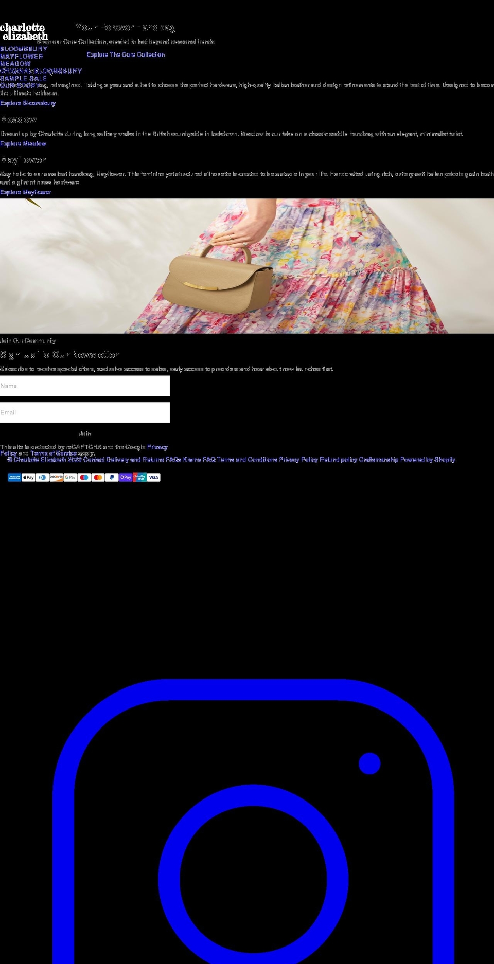 charlottelizabeth.com shopify website screenshot