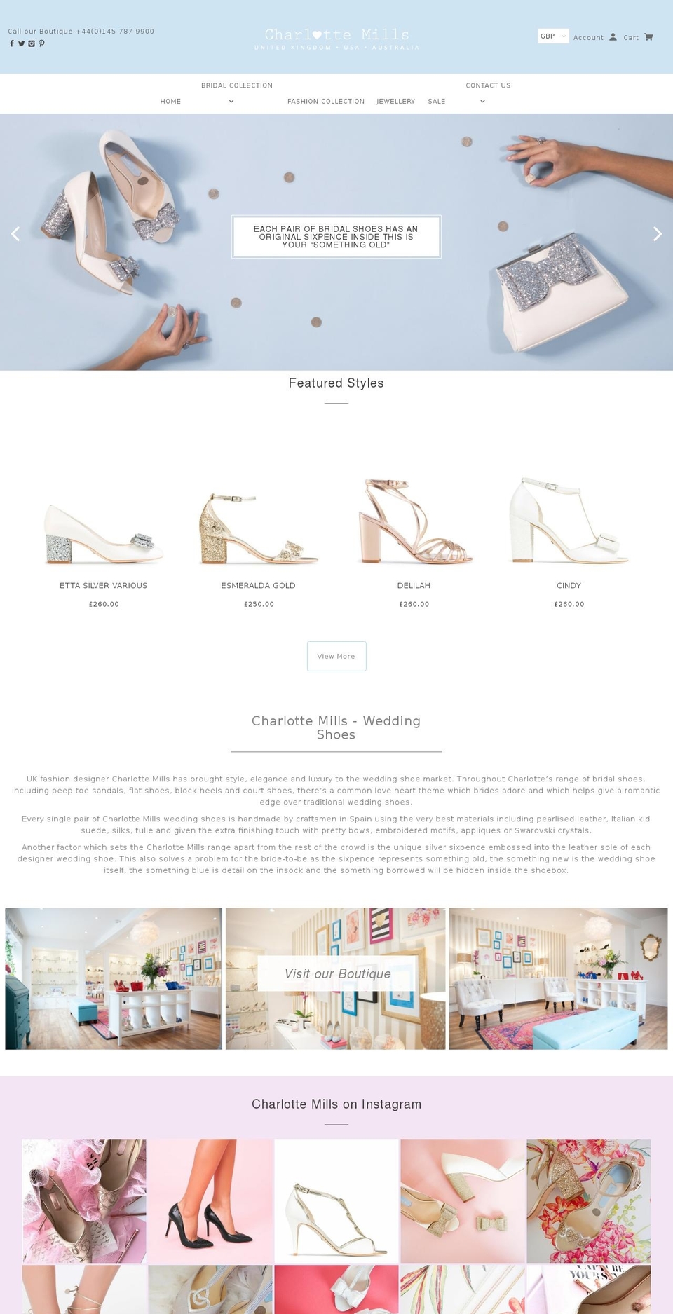 charlottemillsbridal.co.uk shopify website screenshot