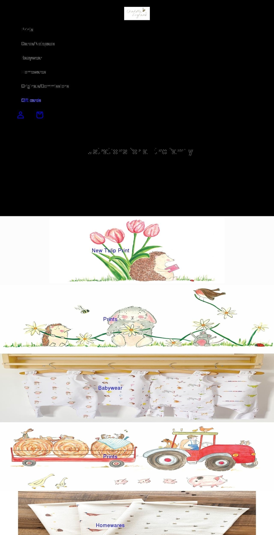 charlottengland.com shopify website screenshot