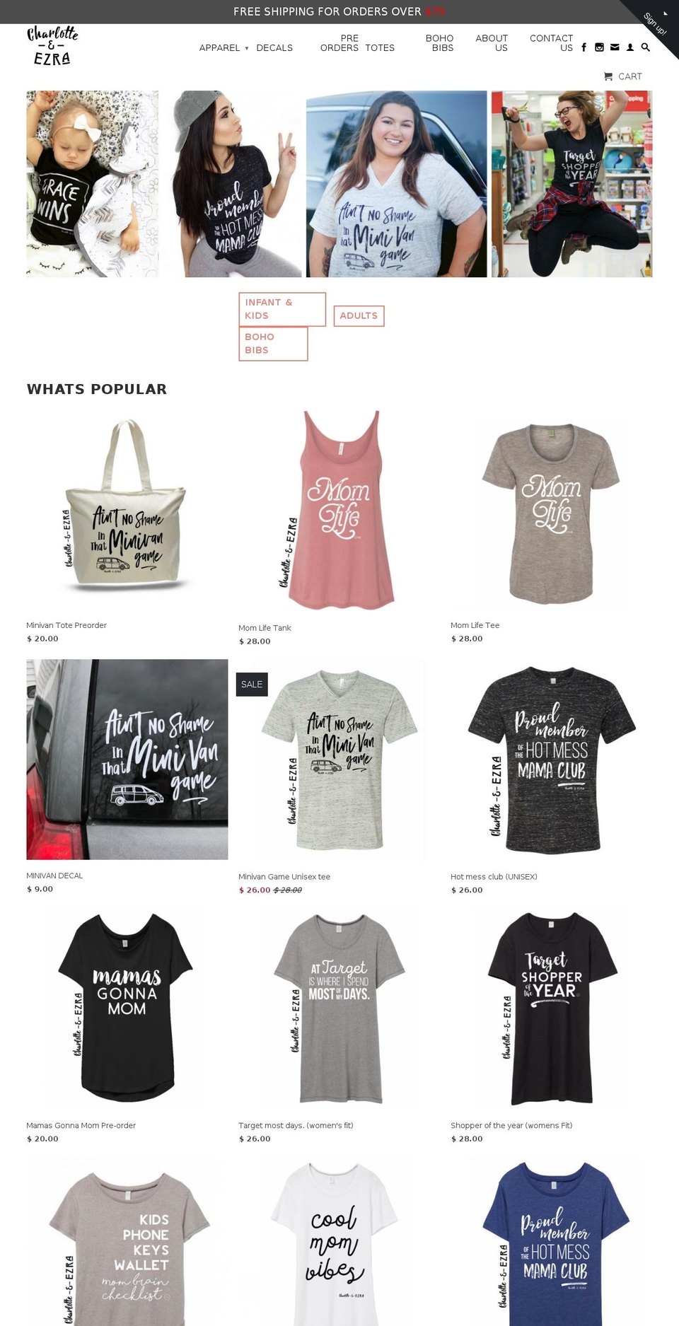 Charlotte \u0026 Ezra v1 Shopify theme site example charlotteroseboutique.com