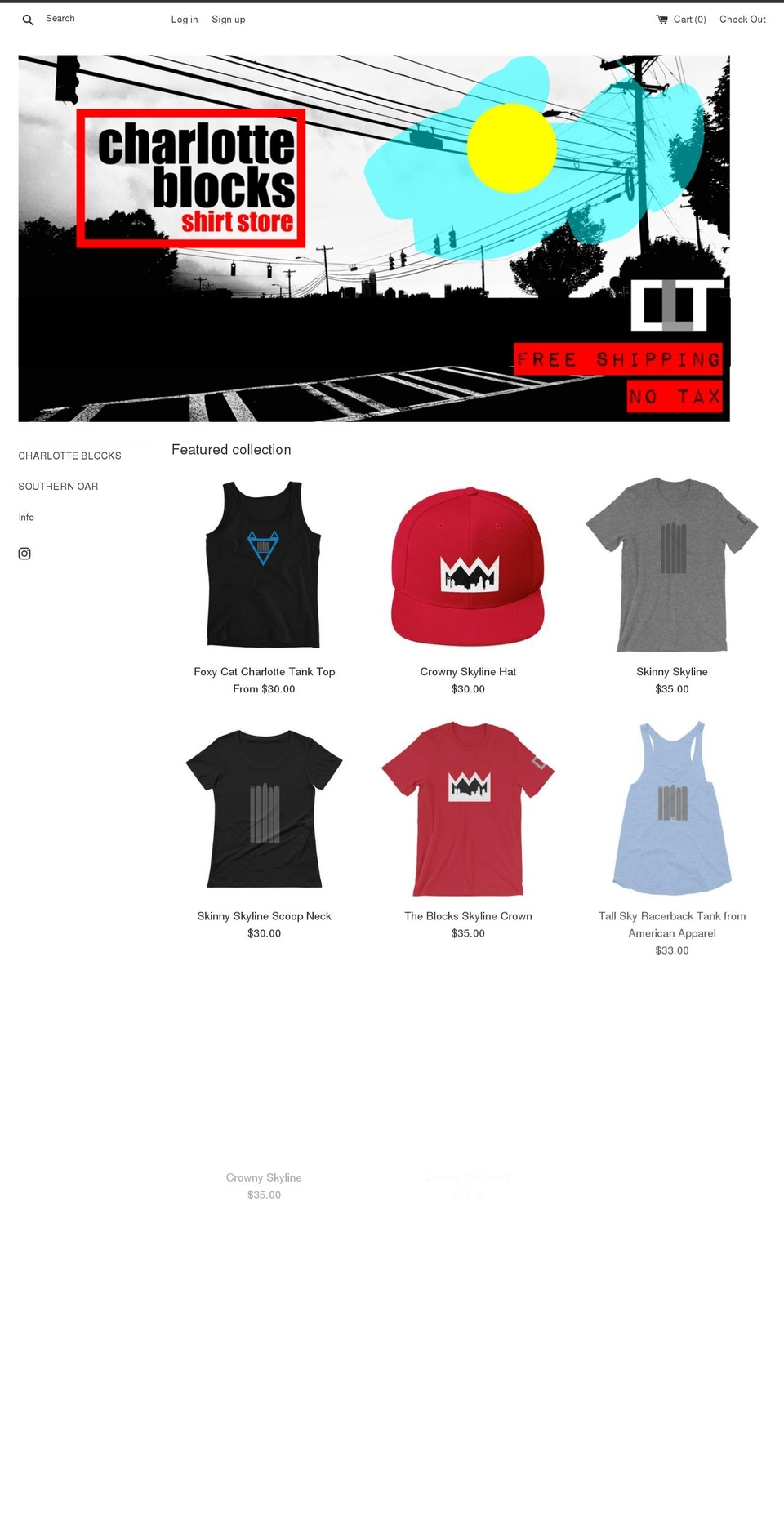 charlotteshirts.com — Shopify storefront screenshot