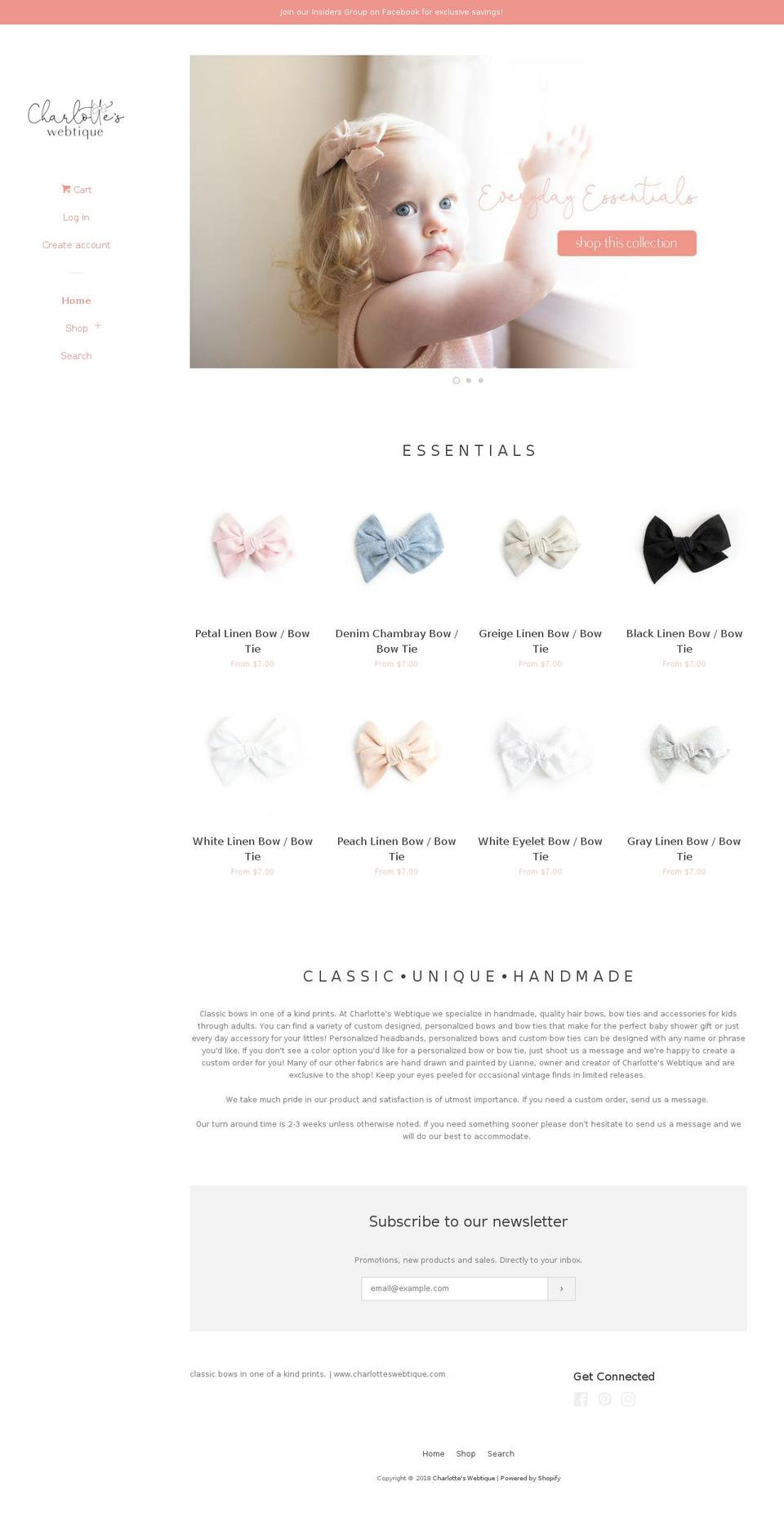 charlotteswebtique.com — Shopify storefront screenshot
