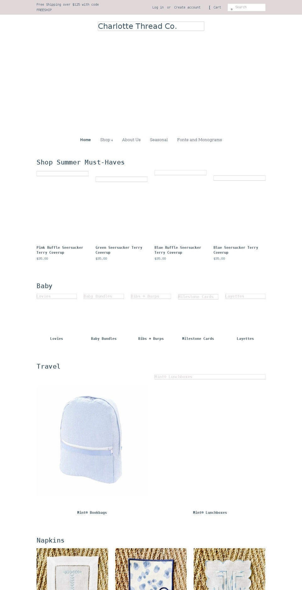 charlottethreadco.com shopify website screenshot