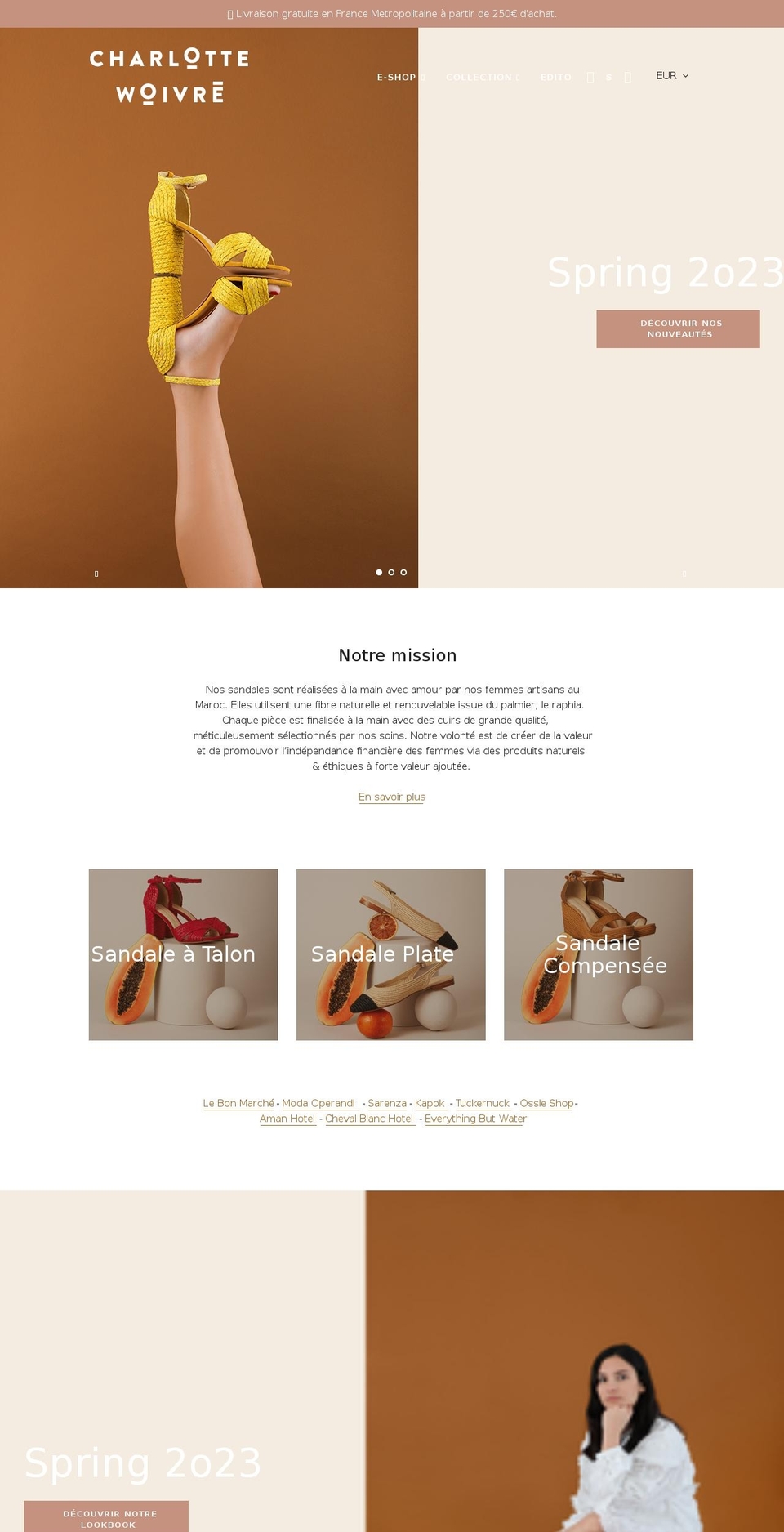 charlottewoivre.com shopify website screenshot