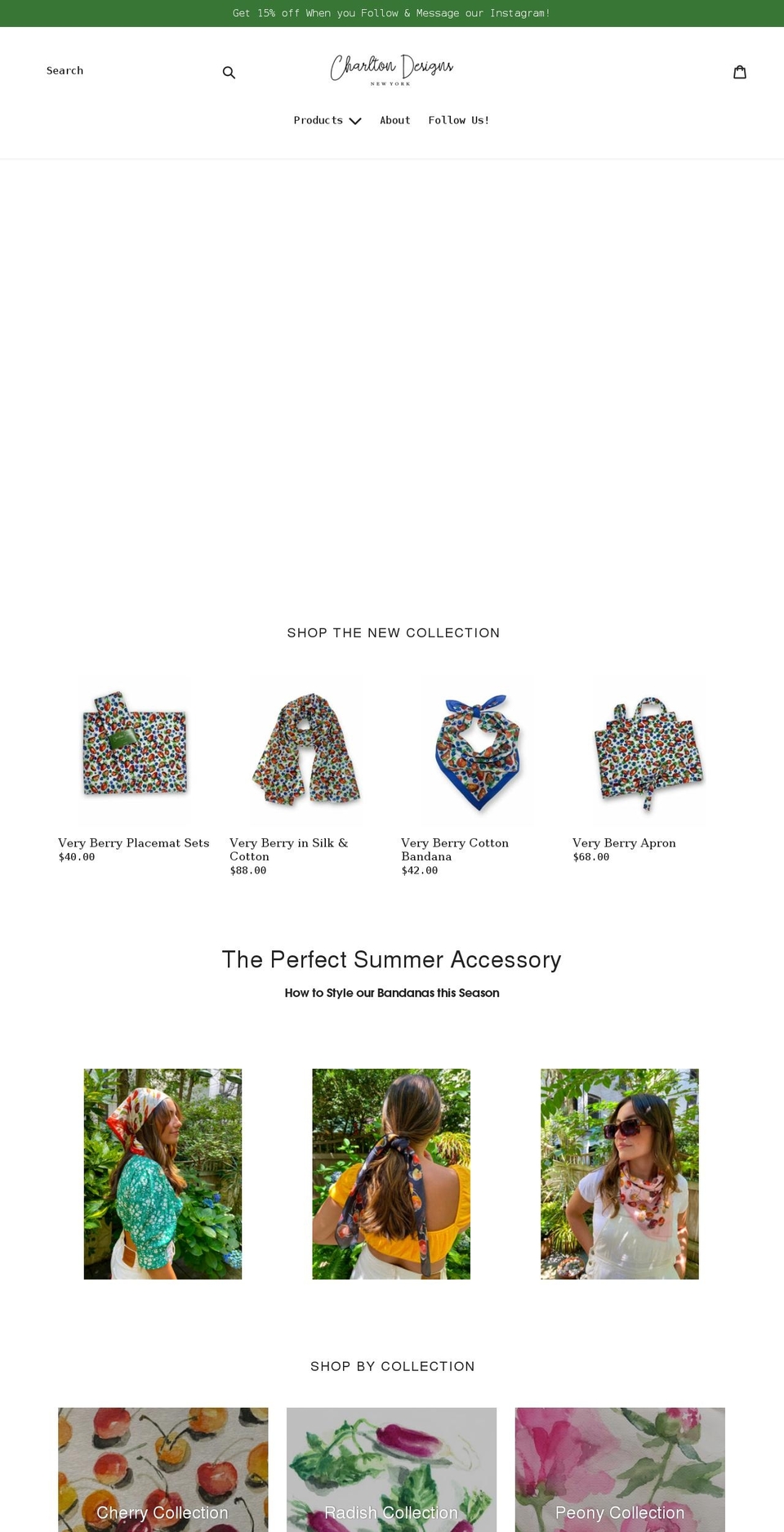 charltondesigns.nyc shopify website screenshot