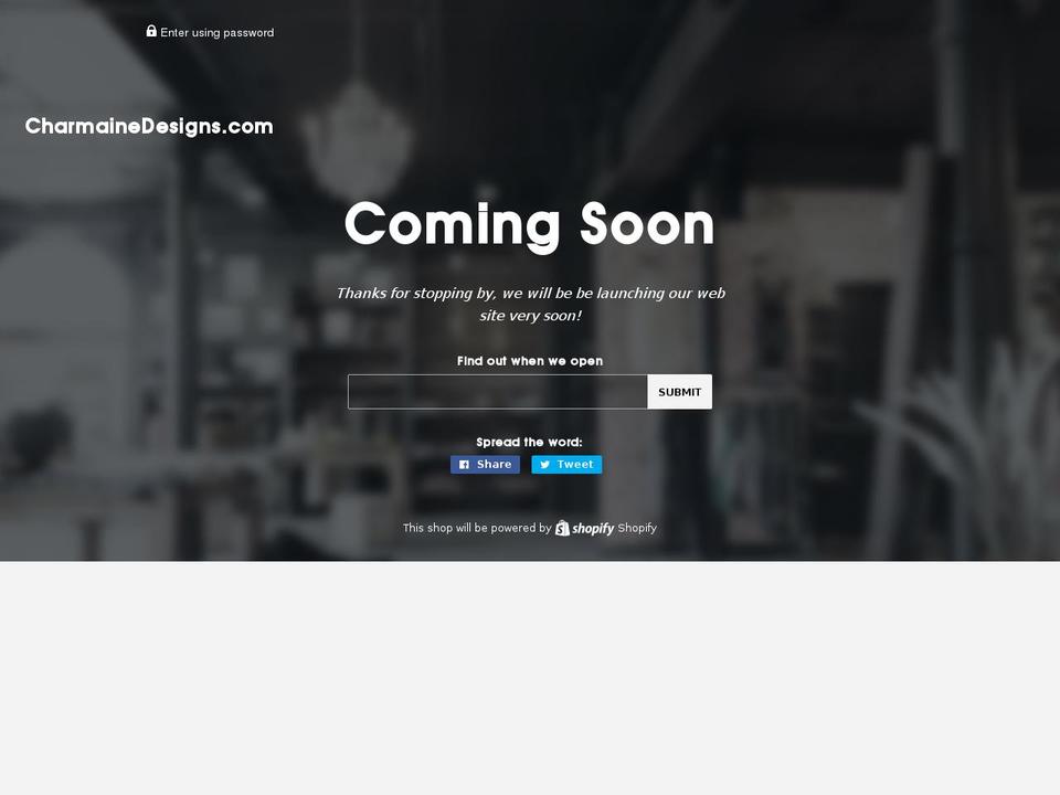 charmainedesigns.com shopify website screenshot
