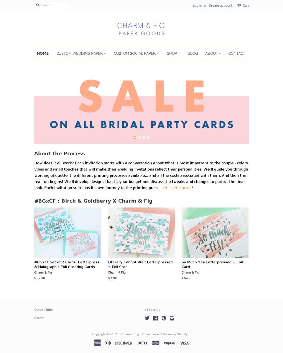 charmandfig.com shopify website screenshot