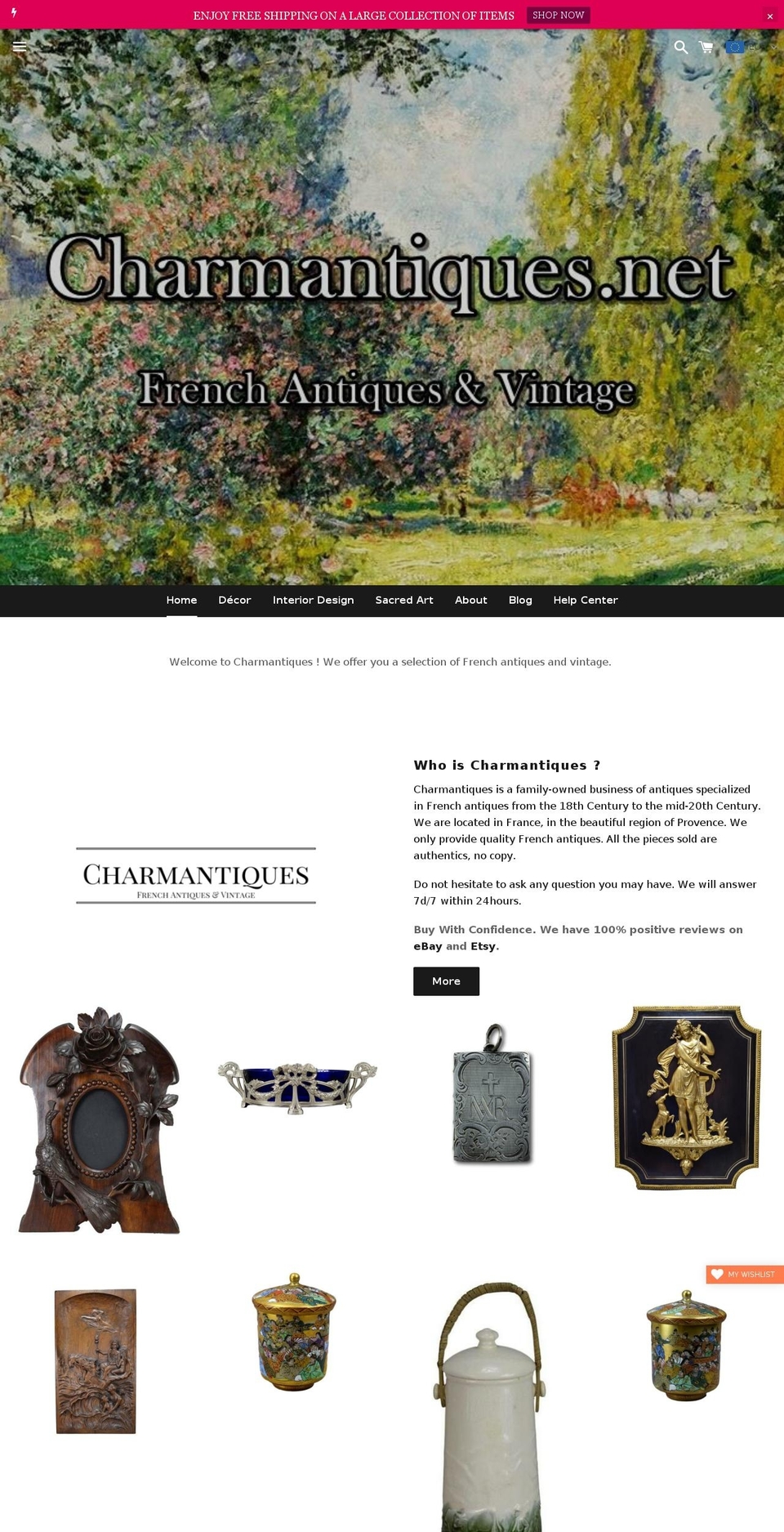 charmantiques.net shopify website screenshot