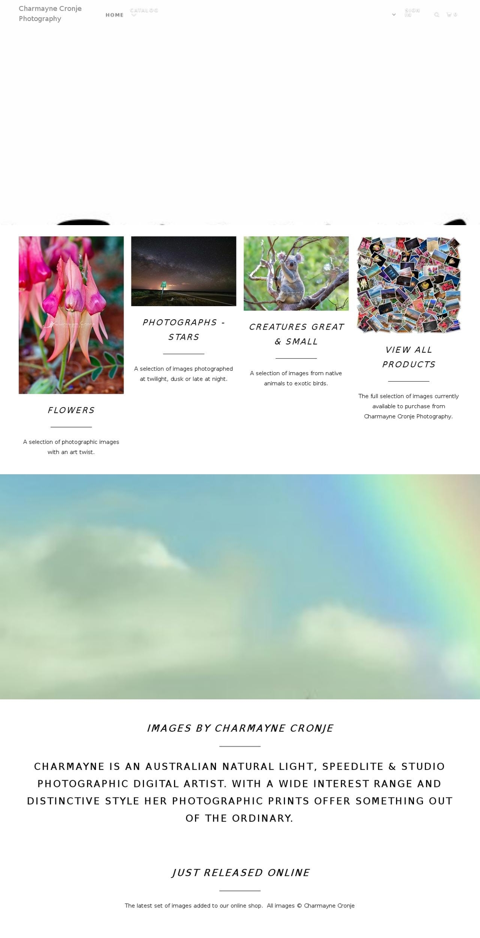 charmaynecronje.com — Shopify storefront screenshot