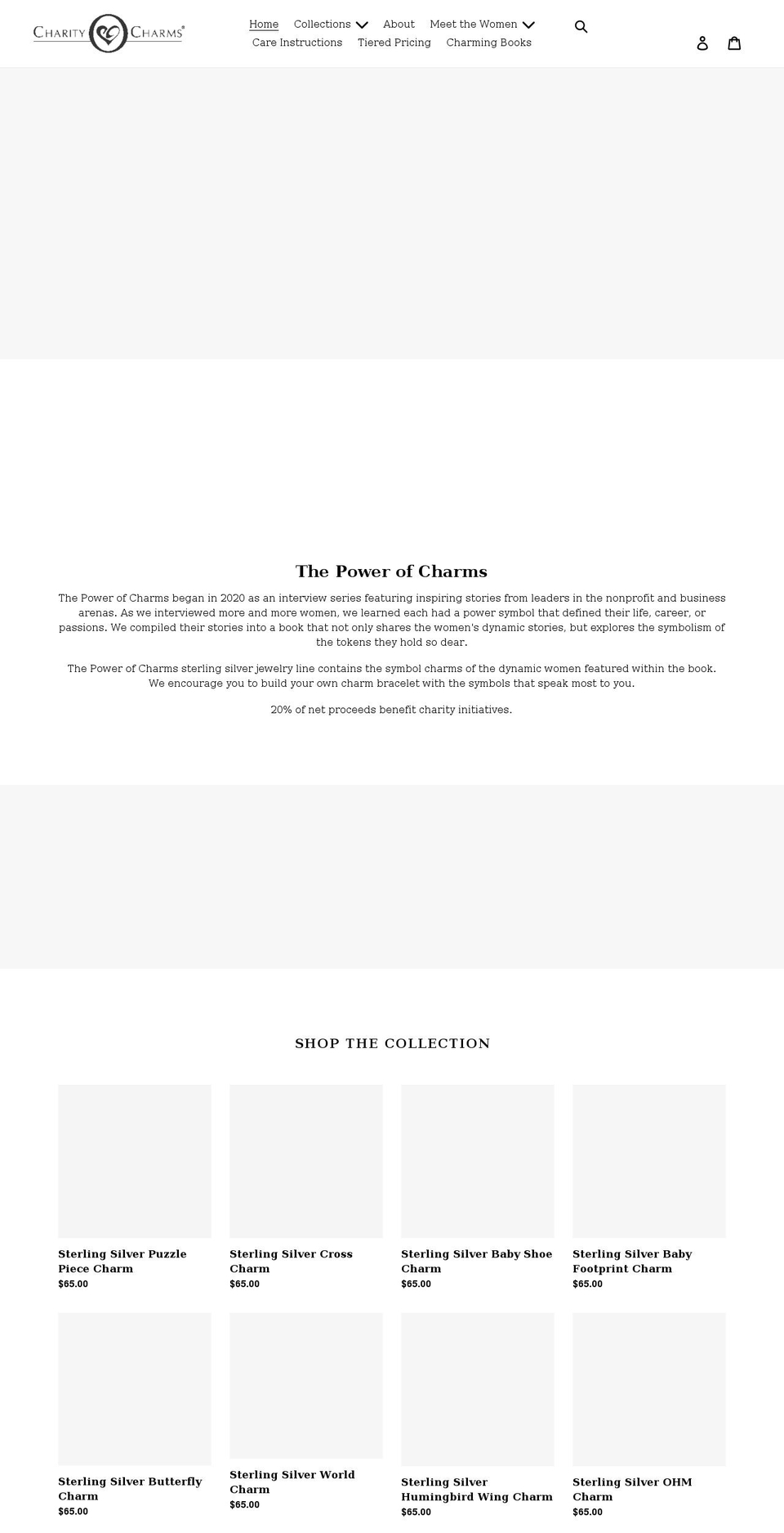 charmed-giving.myshopify.com shopify website screenshot