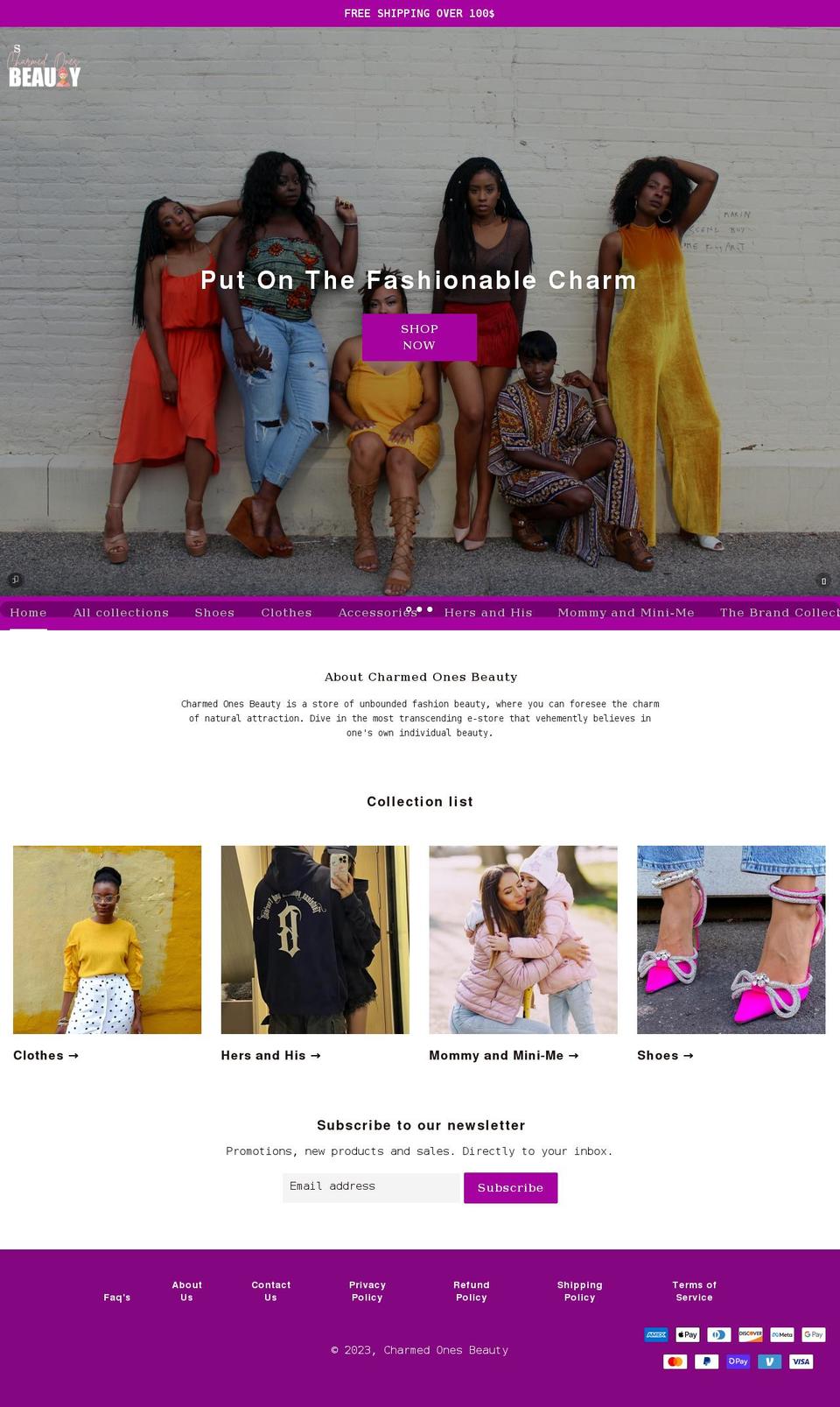 pictonixco Shopify theme site example charmed-ones-beauty.com