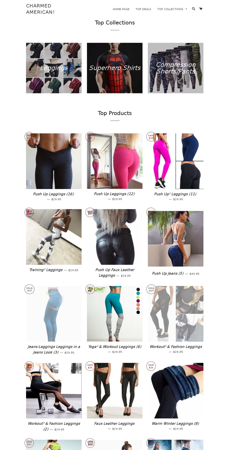 charmedamerican.com — Shopify storefront screenshot