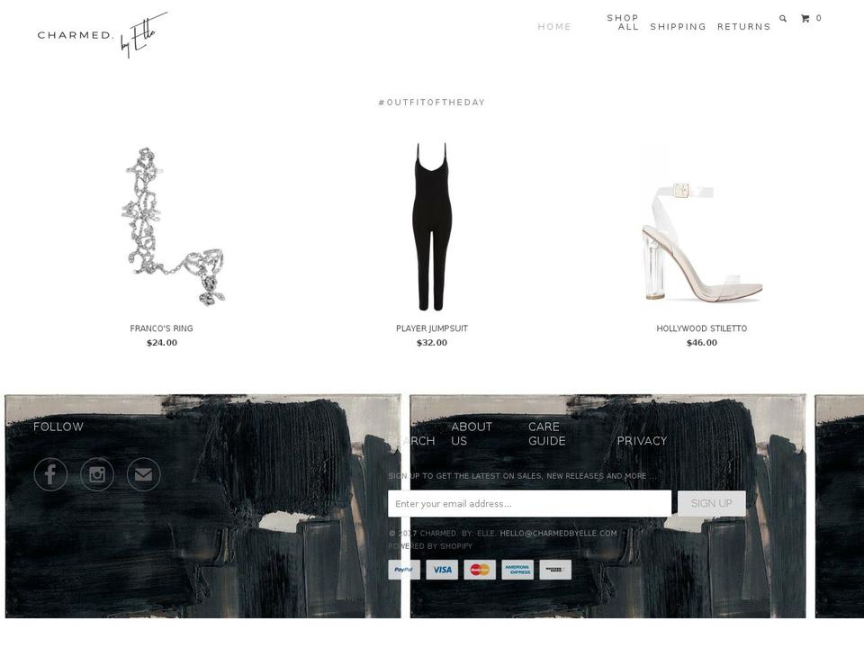 charmedbyelle.com shopify website screenshot