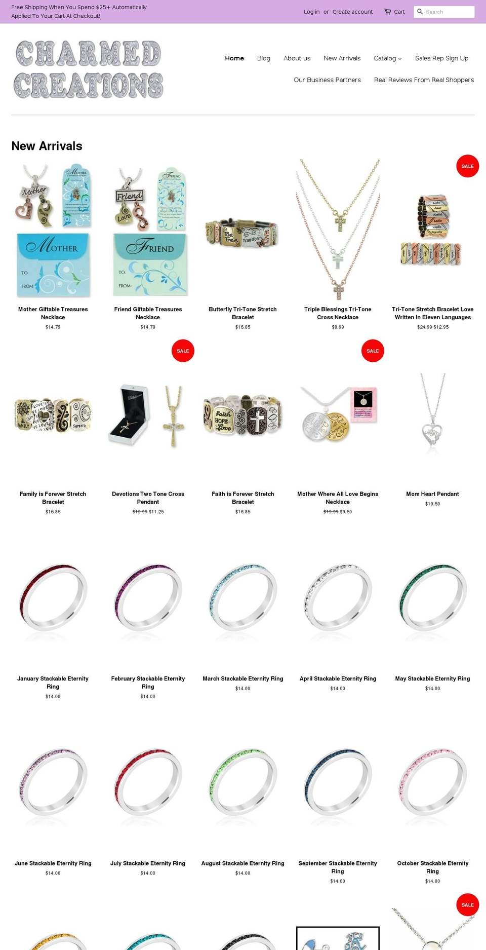 charmedcreationsandmore.com shopify website screenshot