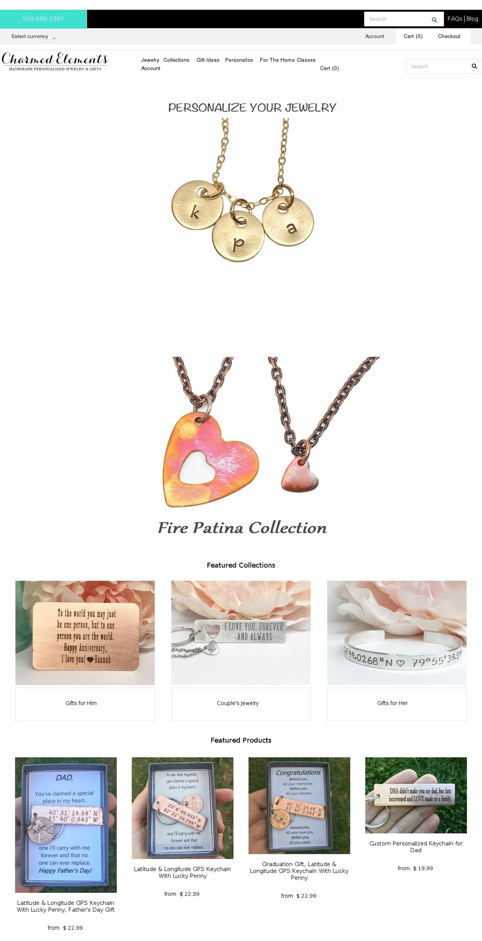 charmedelementsjewelry.com — Shopify storefront screenshot