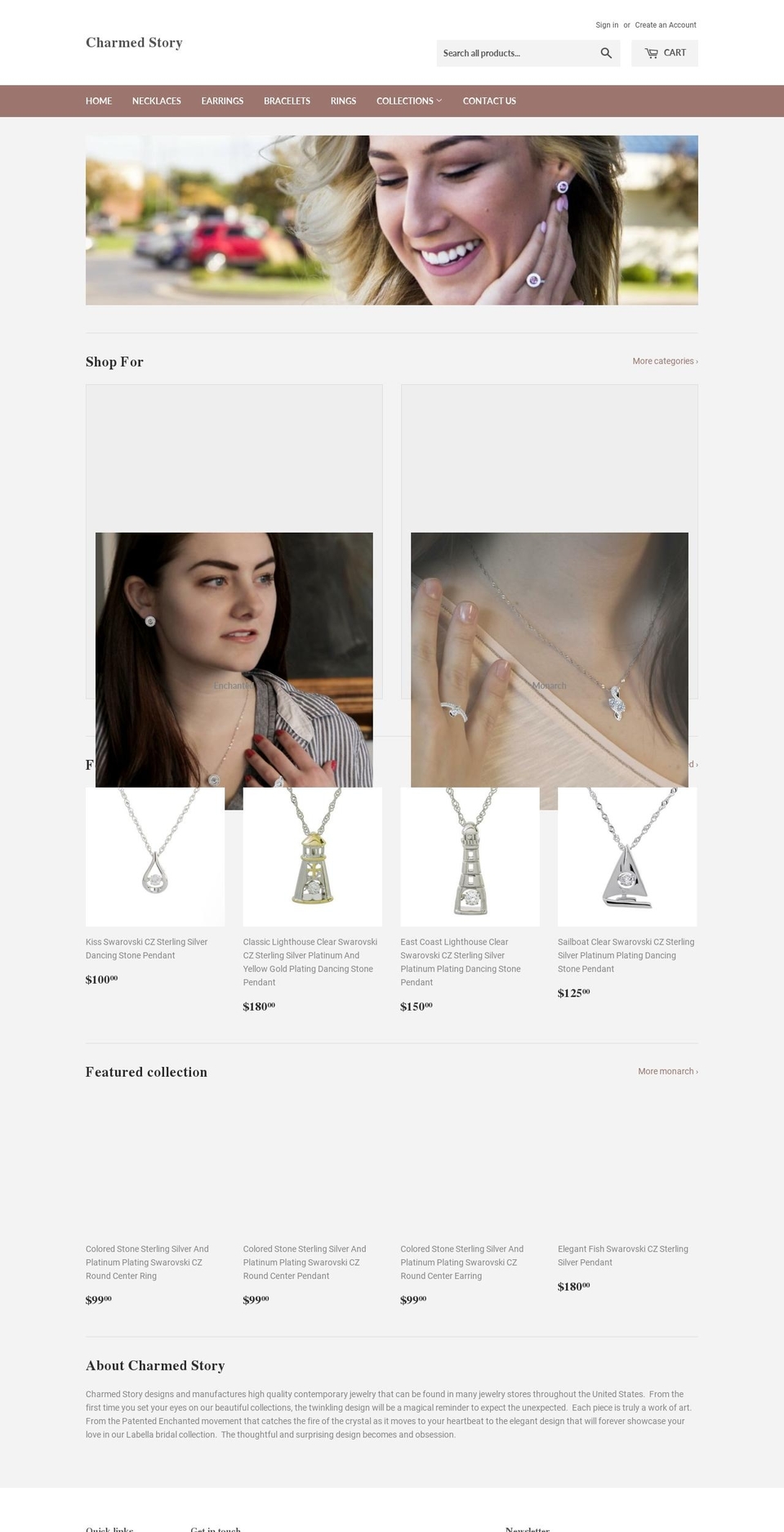 charmedstory.us shopify website screenshot