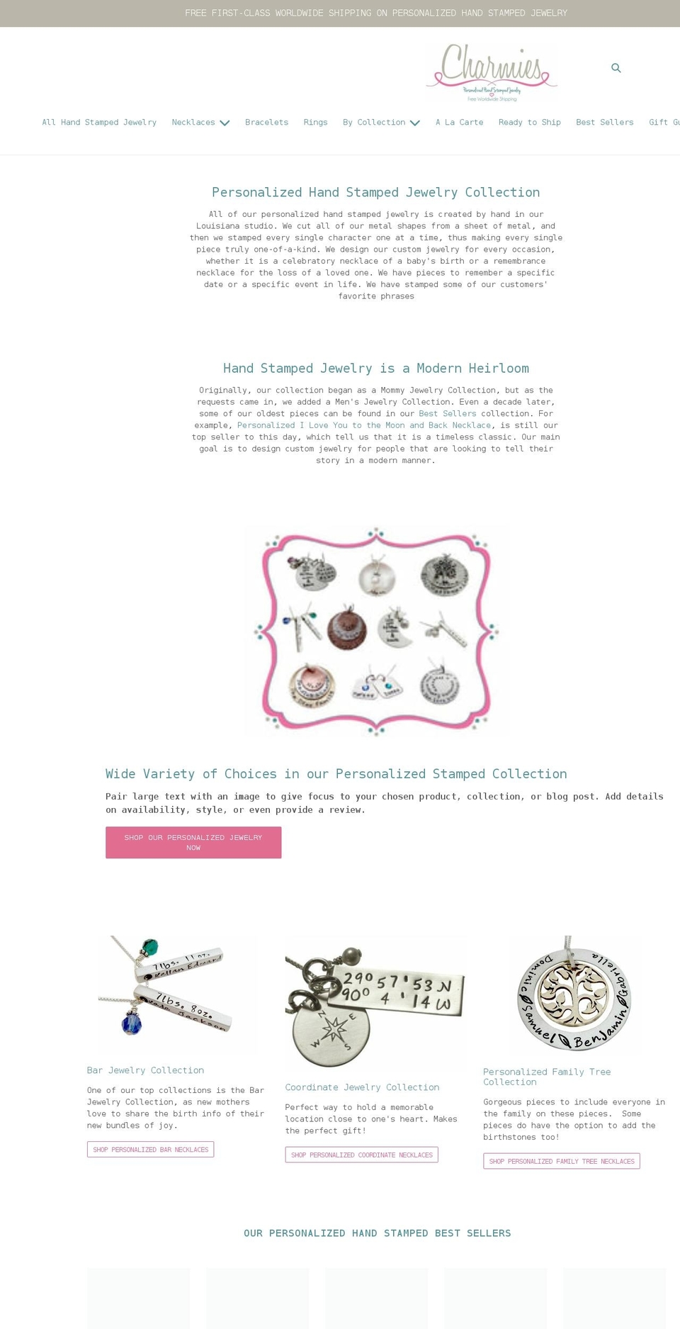 charmiesonline.com shopify website screenshot