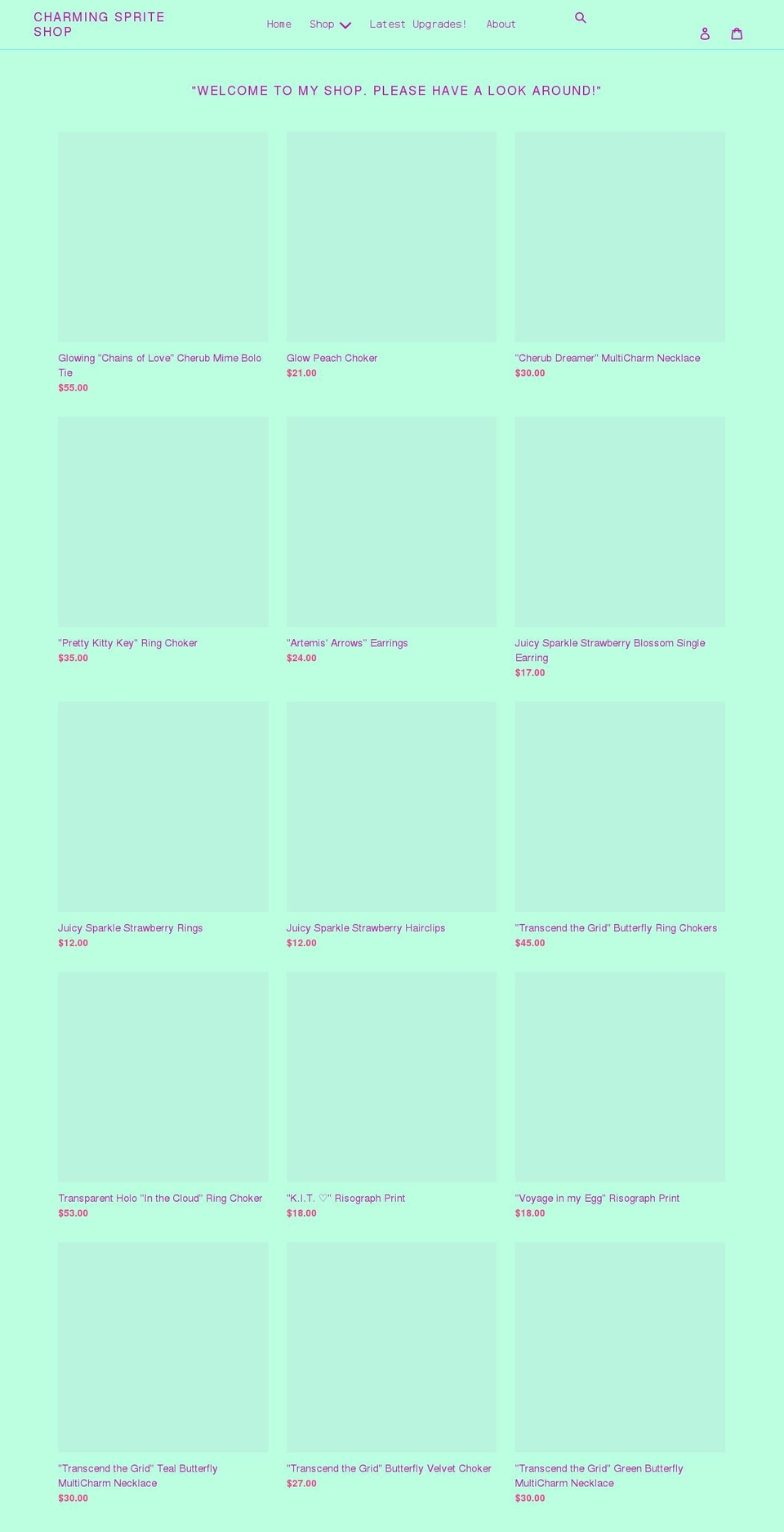 charmingsprite.com shopify website screenshot