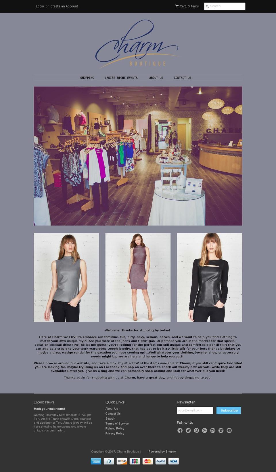 charmqc.com shopify website screenshot