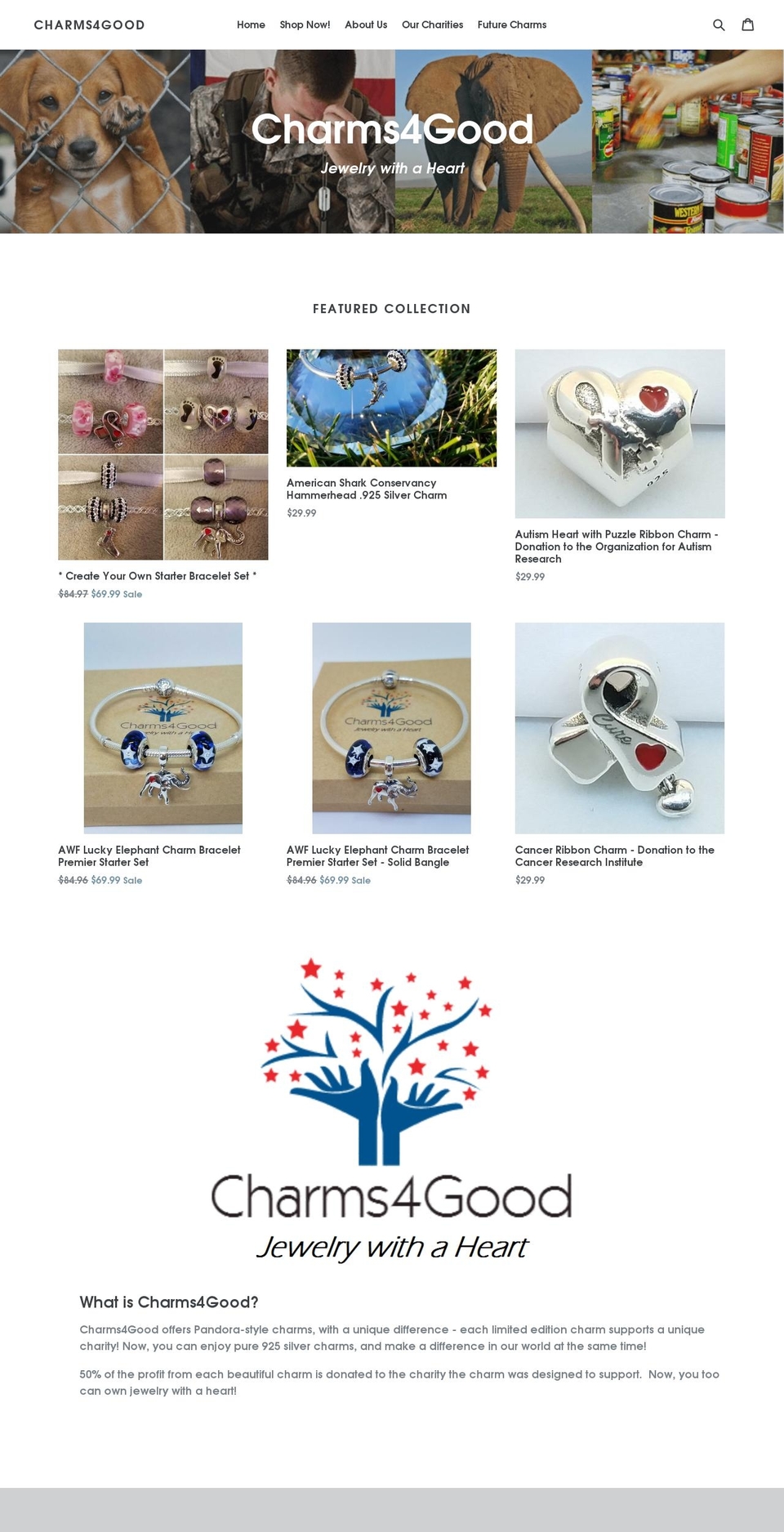 charms4good.com — Shopify storefront screenshot
