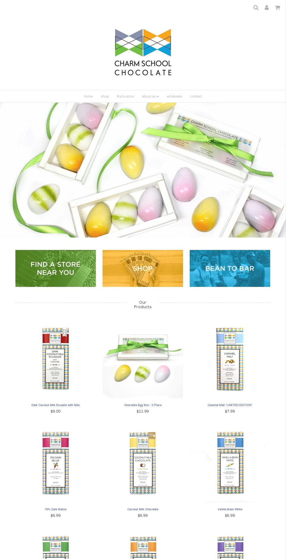 charmschoolchocolates.com shopify website screenshot