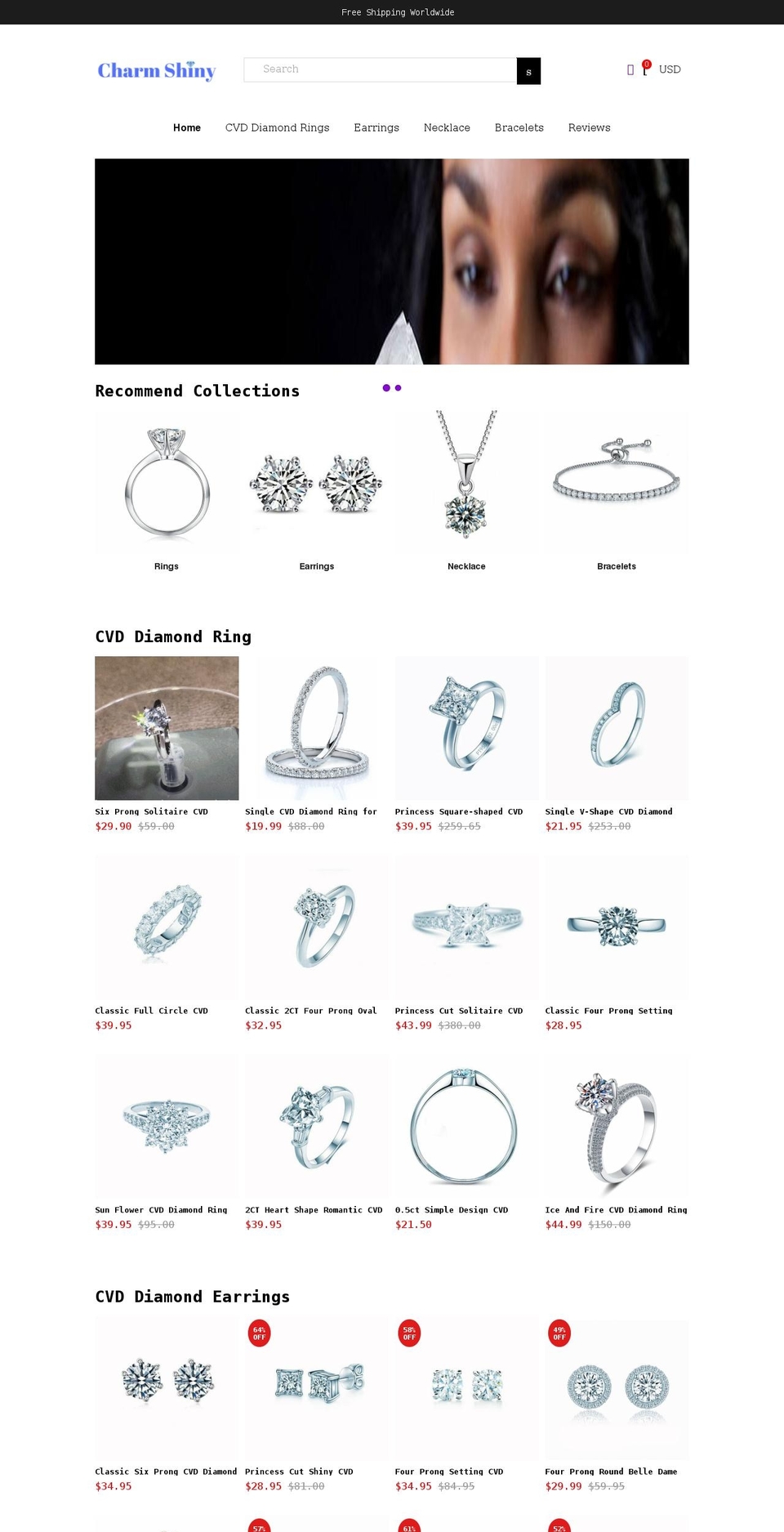 charmshiny.com shopify website screenshot