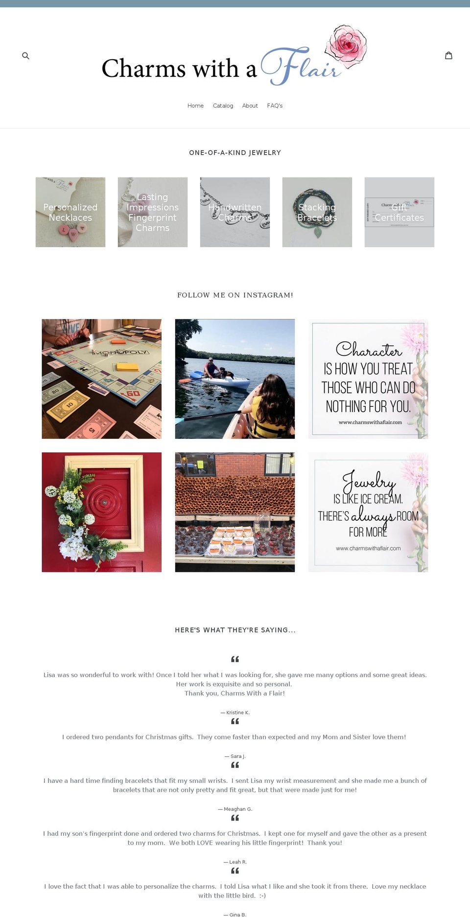 charmswithaflair.com shopify website screenshot