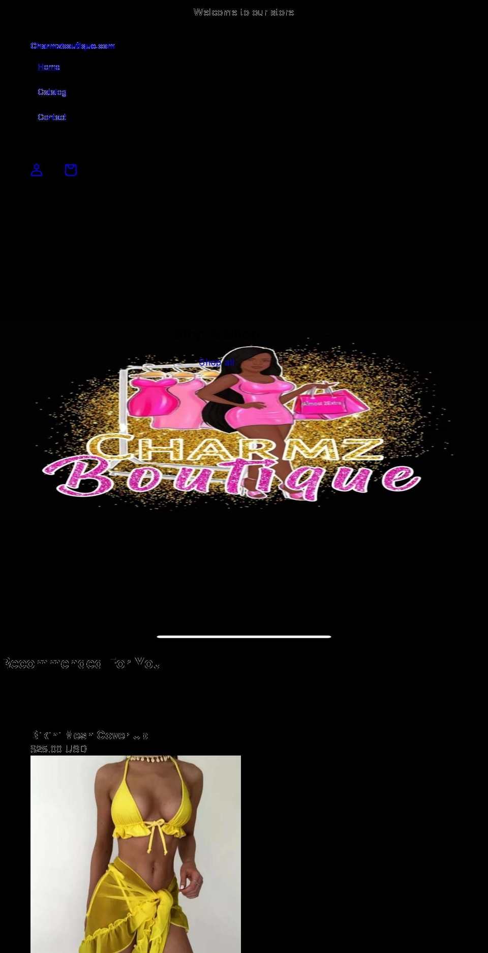 charmzboutique.com shopify website screenshot