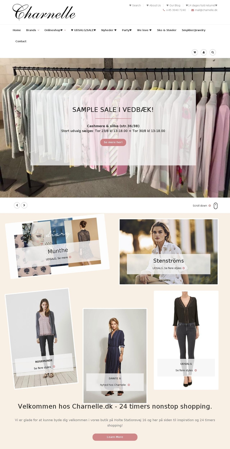 charnelle.dk shopify website screenshot