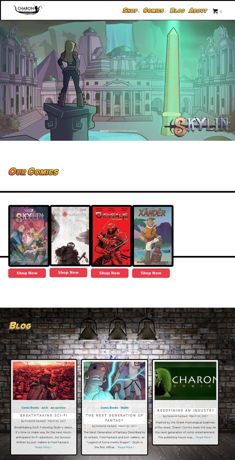 charoncomics.com — Shopify storefront screenshot