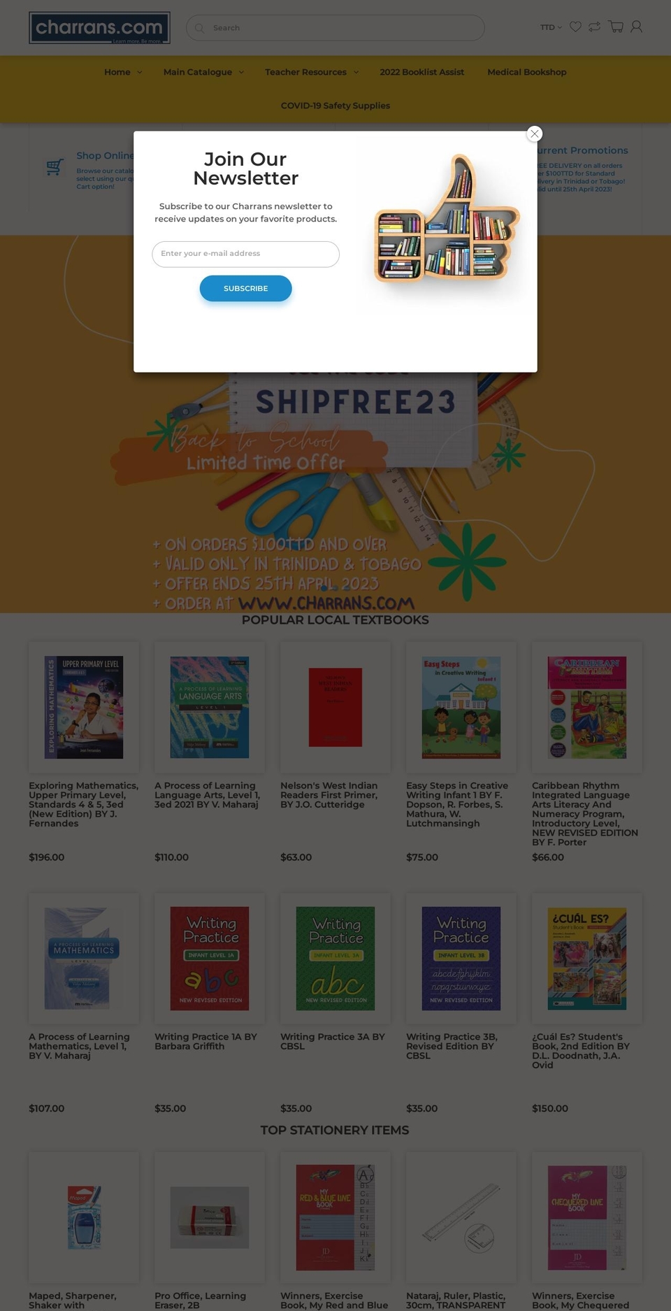 Bookshop Shopify theme site example charrans.com