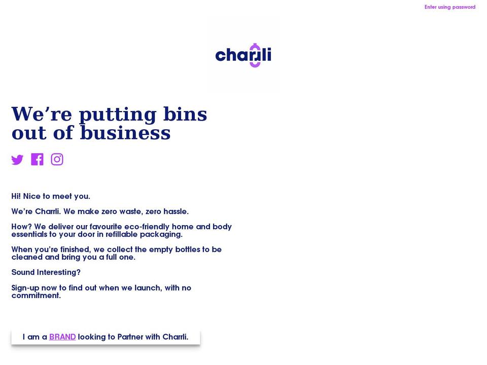 charrli.com shopify website screenshot