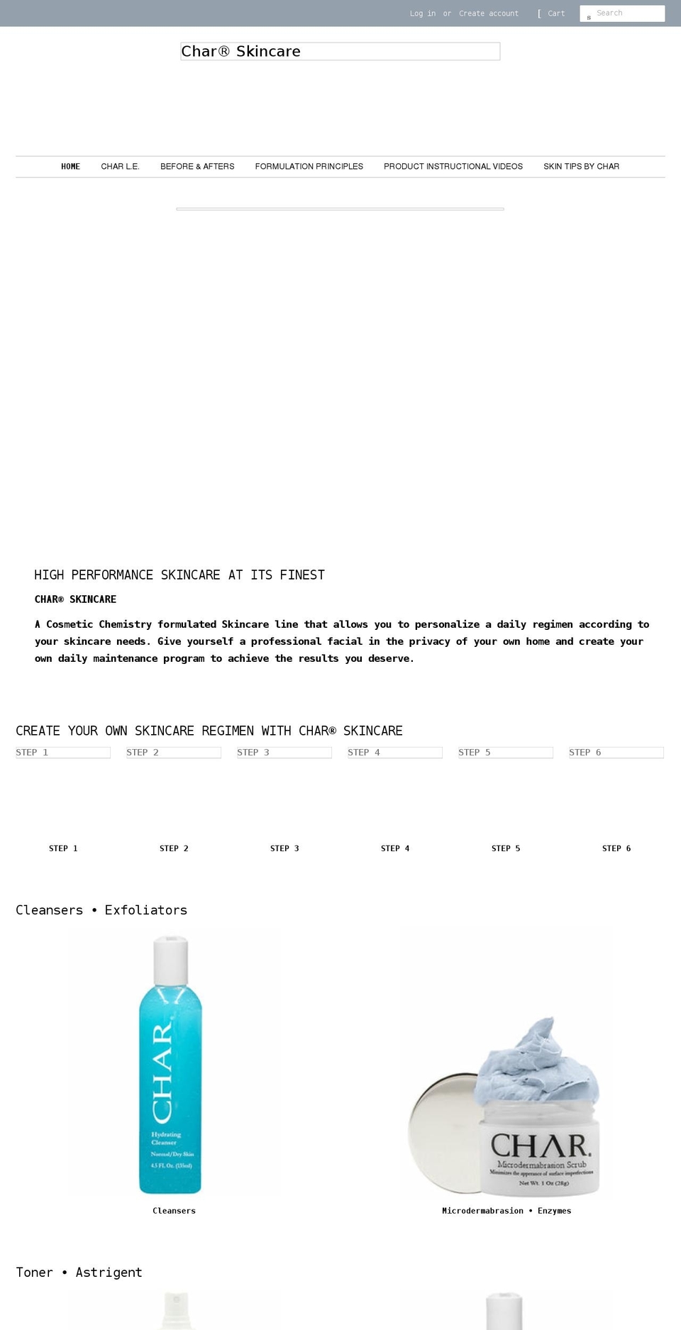 charskincare.com shopify website screenshot